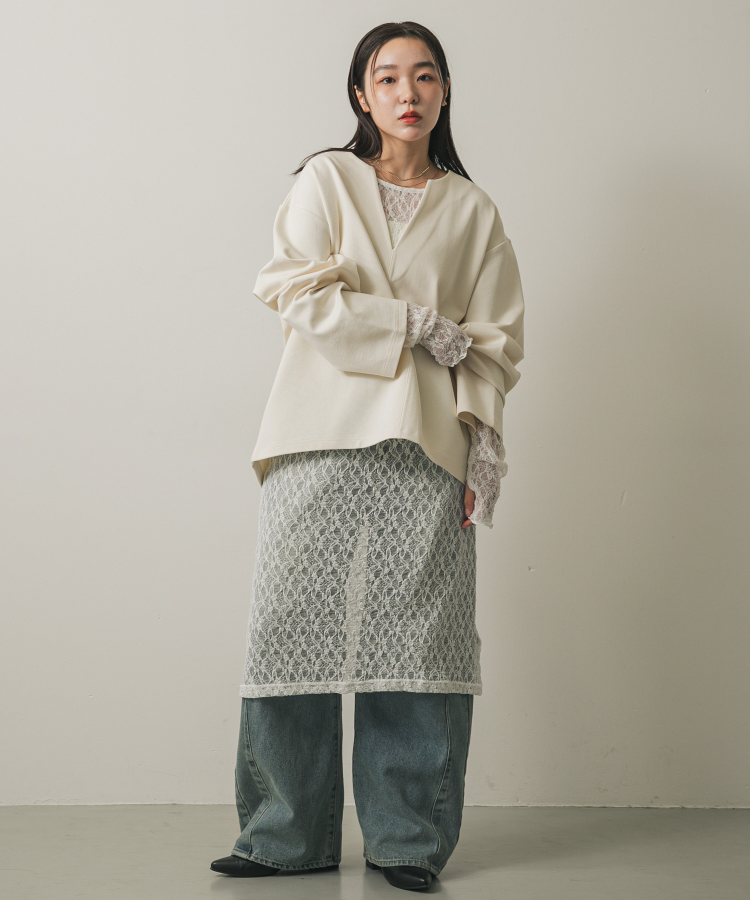 身長：158cm サイズ：one