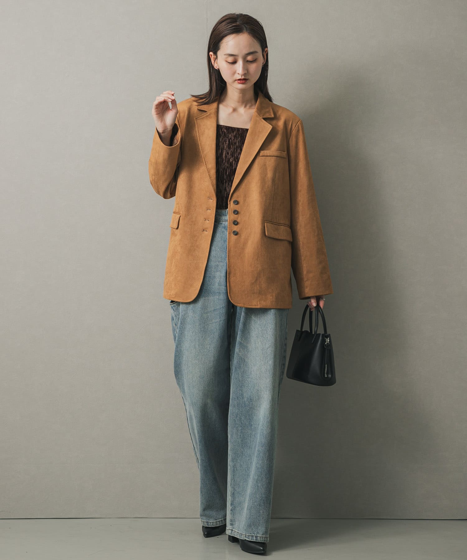 スタッズショルダーバッグ BLACK one