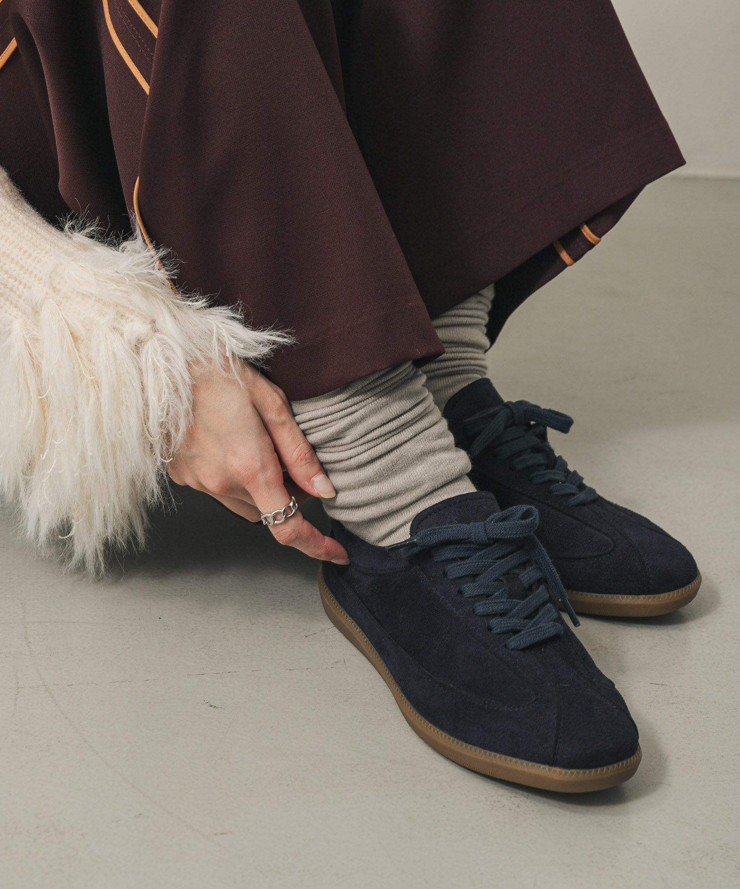 ジャーマントレーナースニーカー NAVY S
