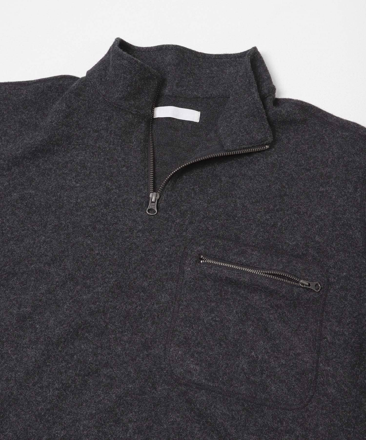 ウールジャージハーフZIP CHARCOAL M