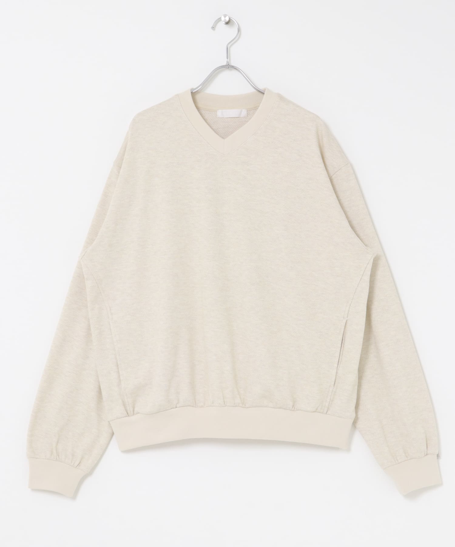 ライトカットメルトンVネックプルオーバー IVORY M