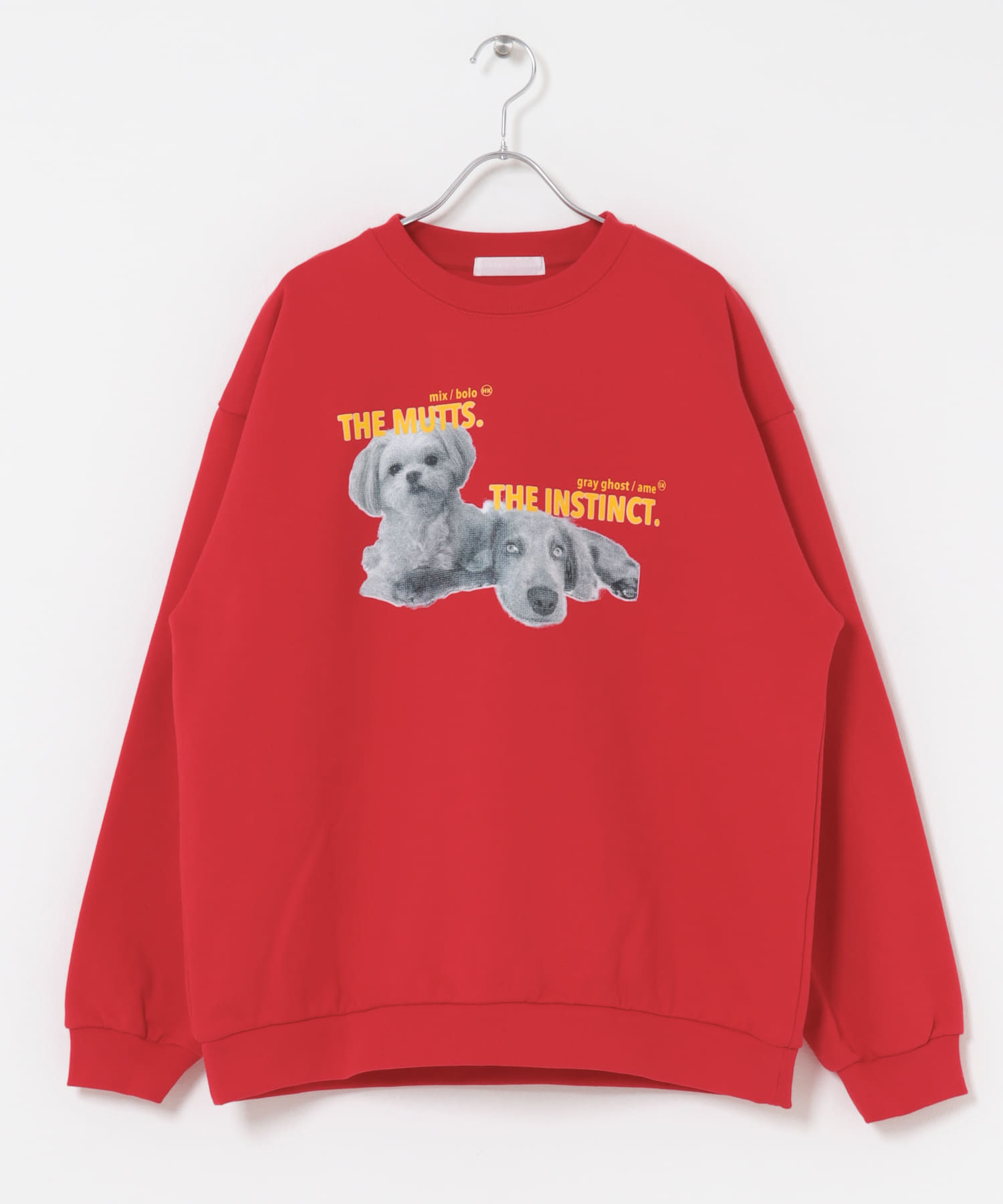 Dog graphic crew-neck Sweat RED M