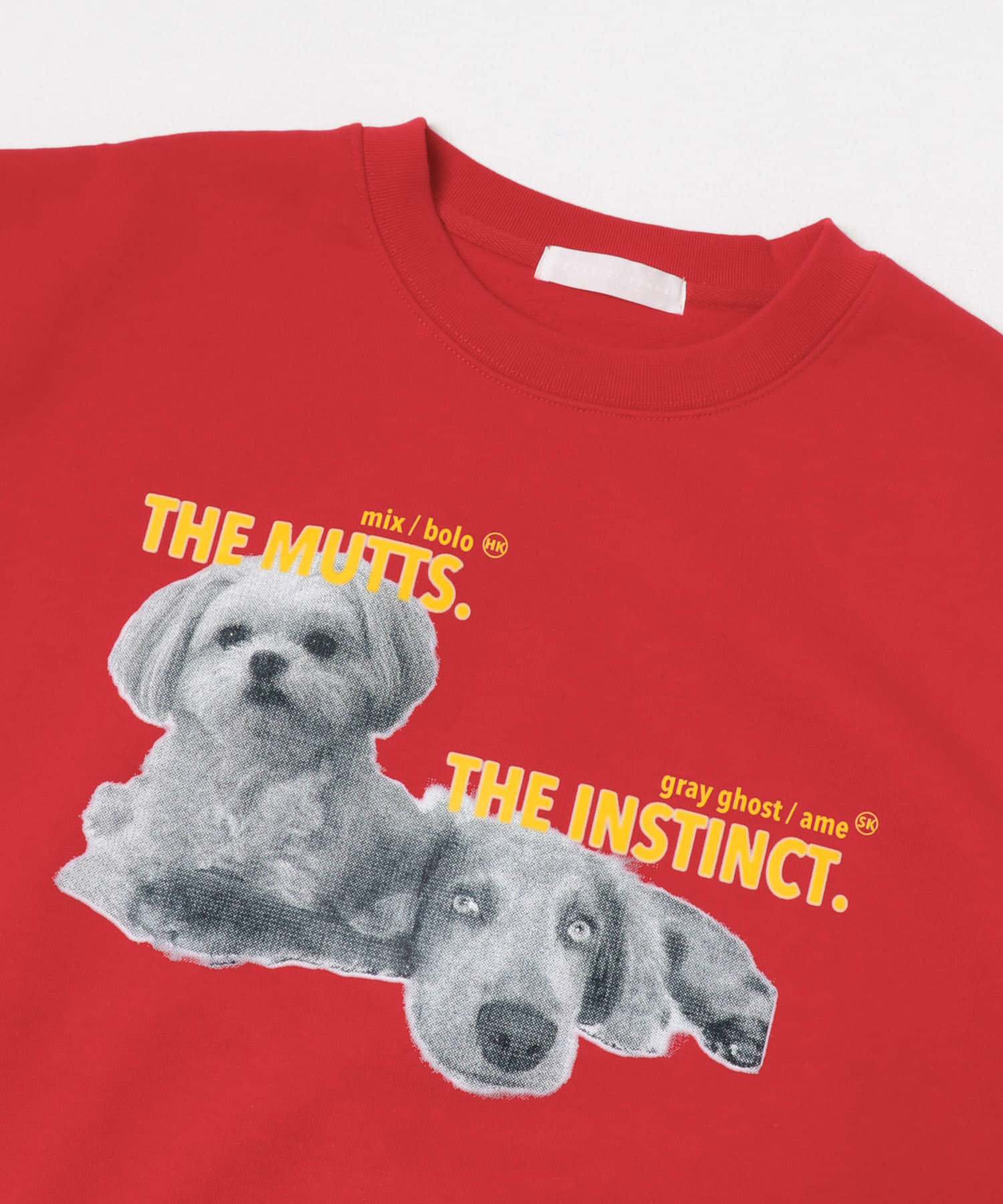 Dog graphic crew-neck Sweat RED M