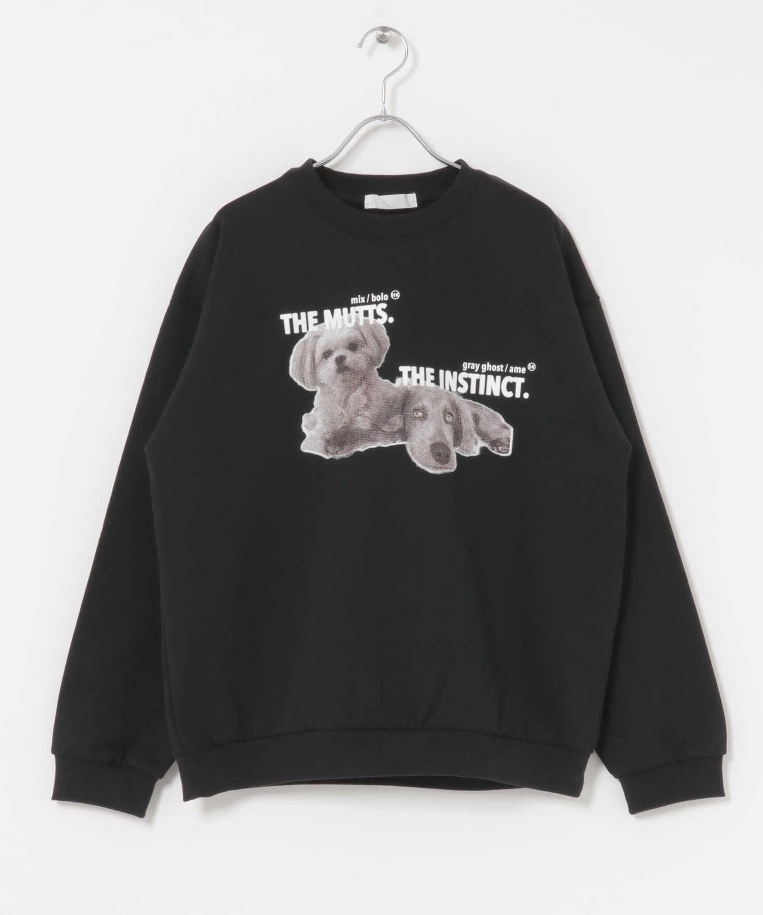 Dog graphic crew-neck Sweat BLACK M