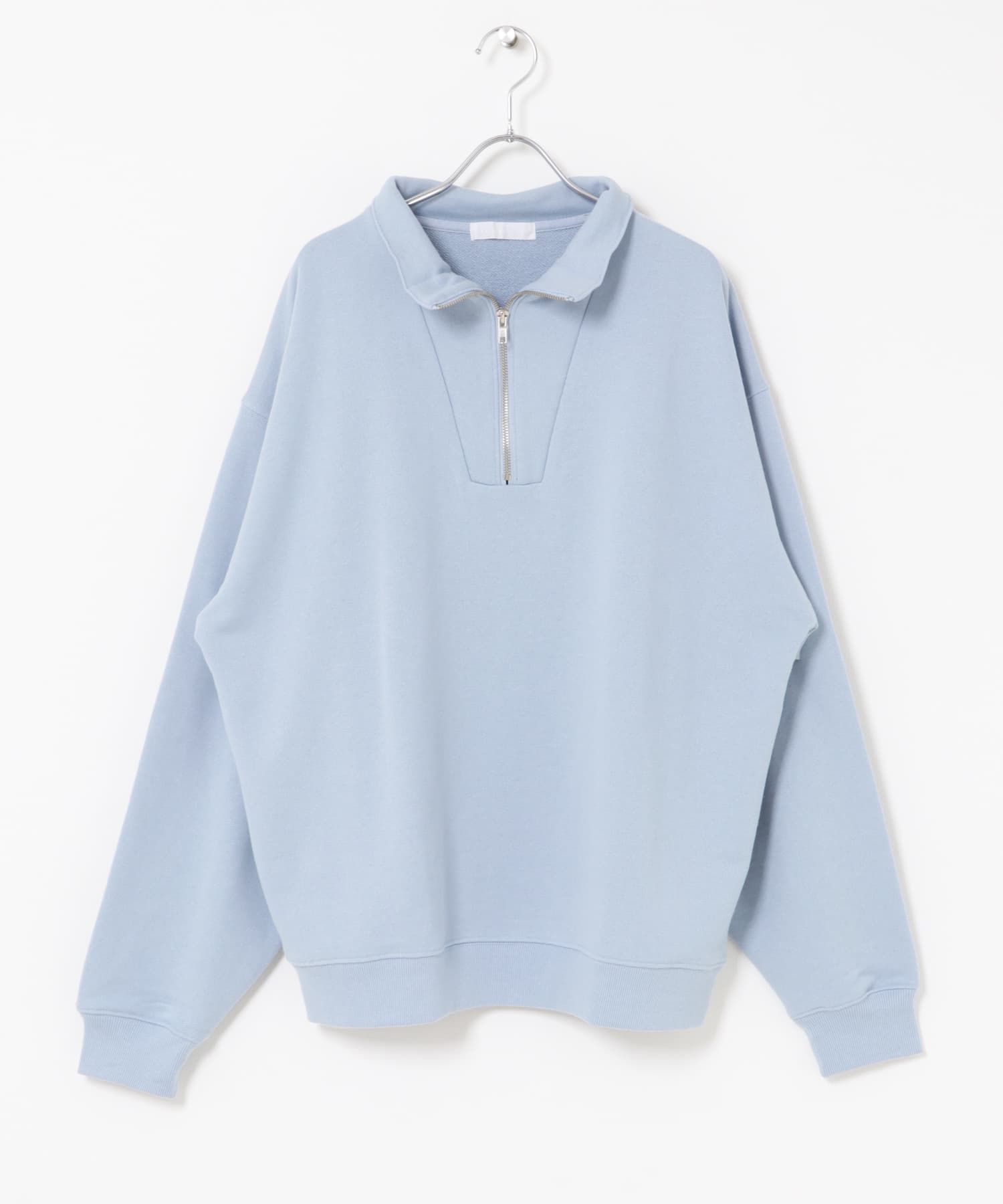 『一部WEB限定カラー』ハーフジップロングスリーブスウェット L.BLUE M