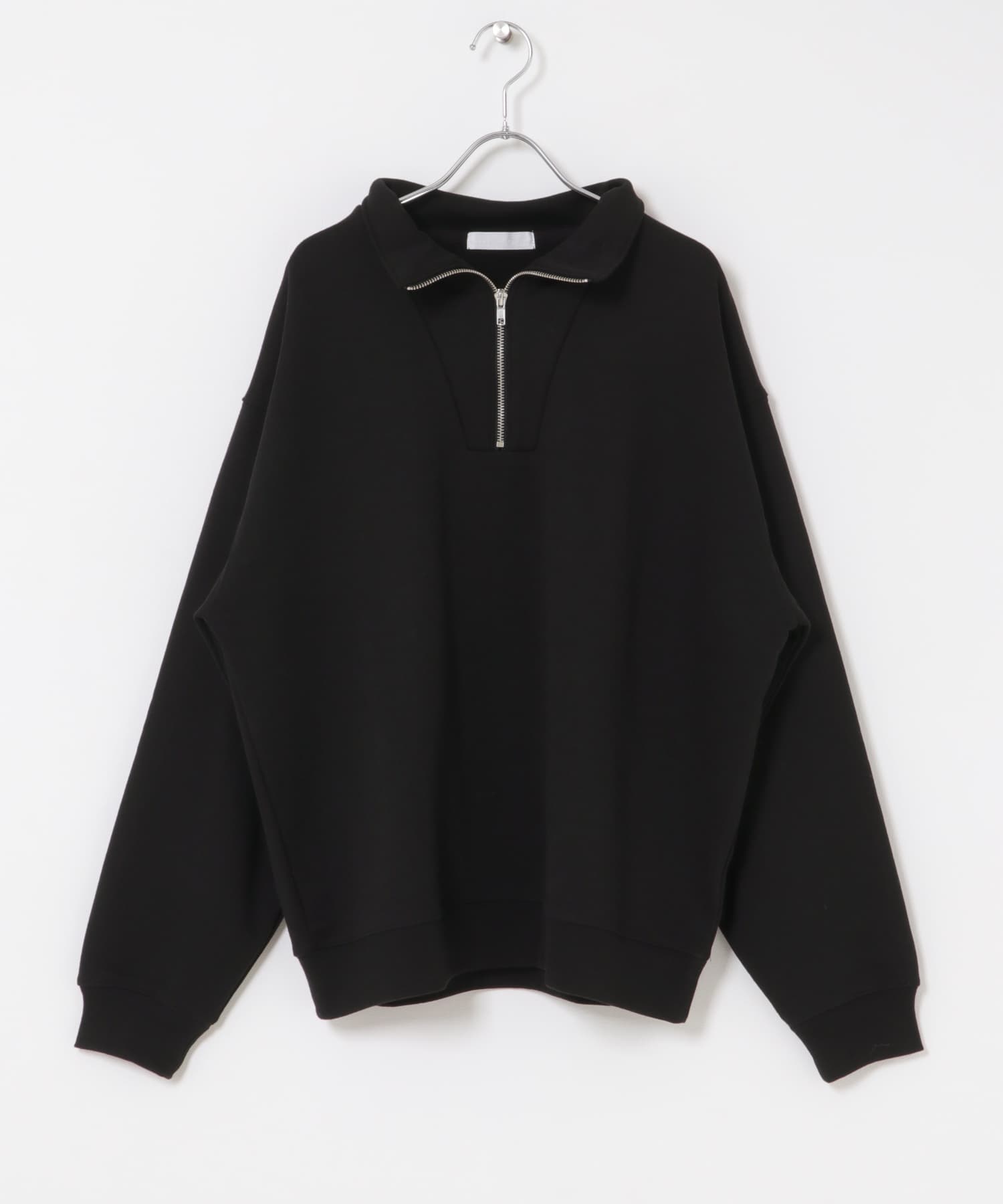 『一部WEB限定カラー』ハーフジップロングスリーブスウェット BLACK M