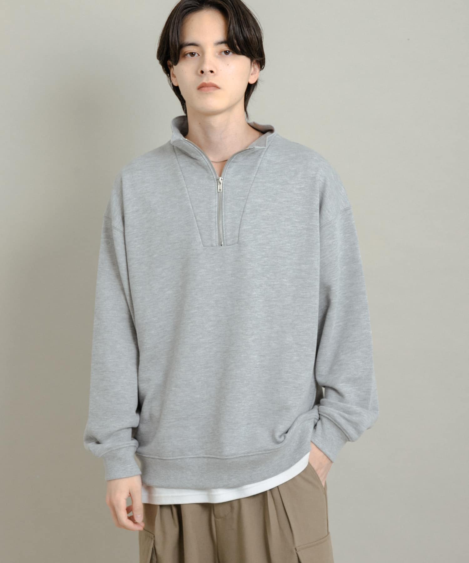 『一部WEB限定カラー』ハーフジップロングスリーブスウェット