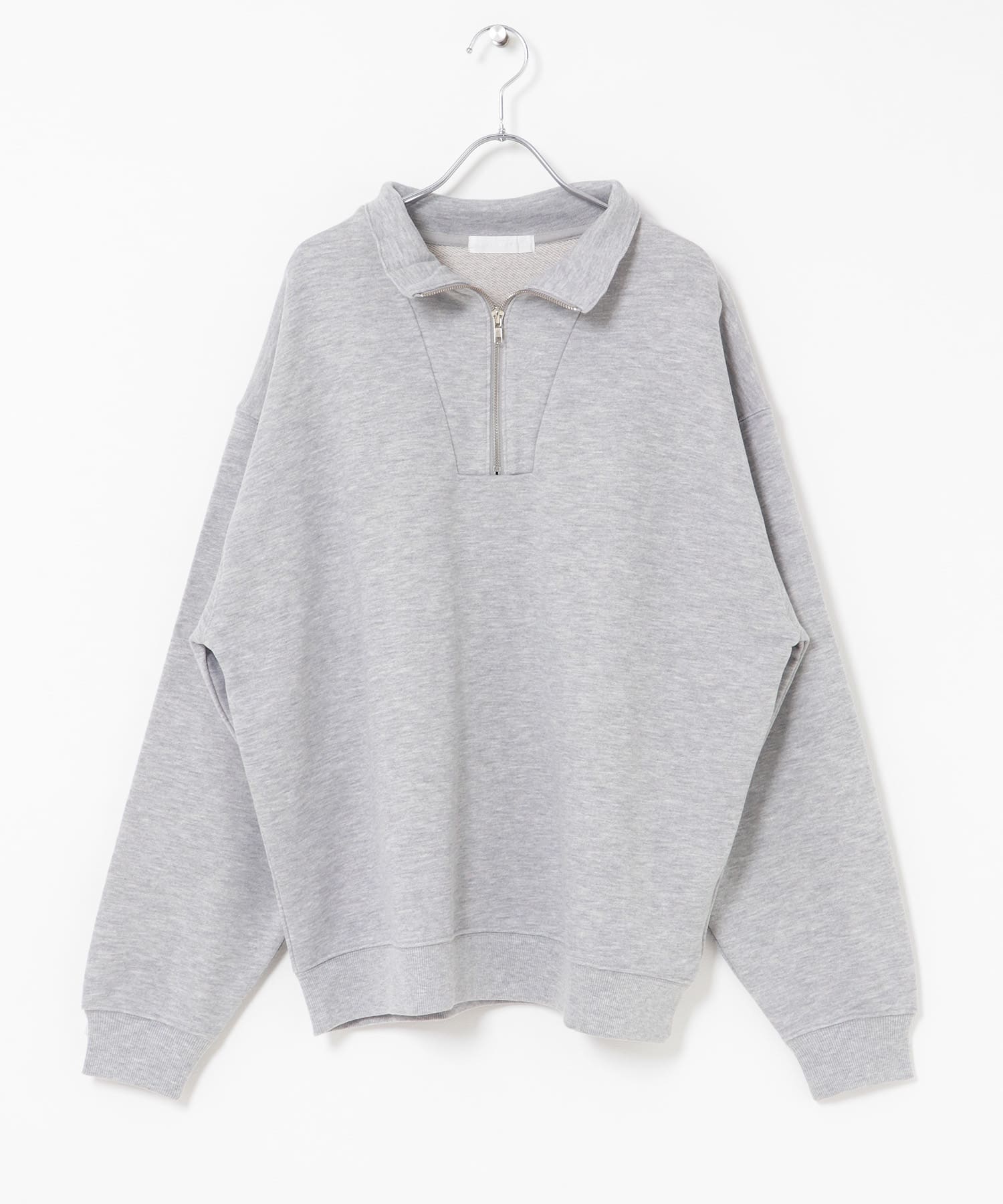『一部WEB限定カラー』ハーフジップロングスリーブスウェット GRAY M