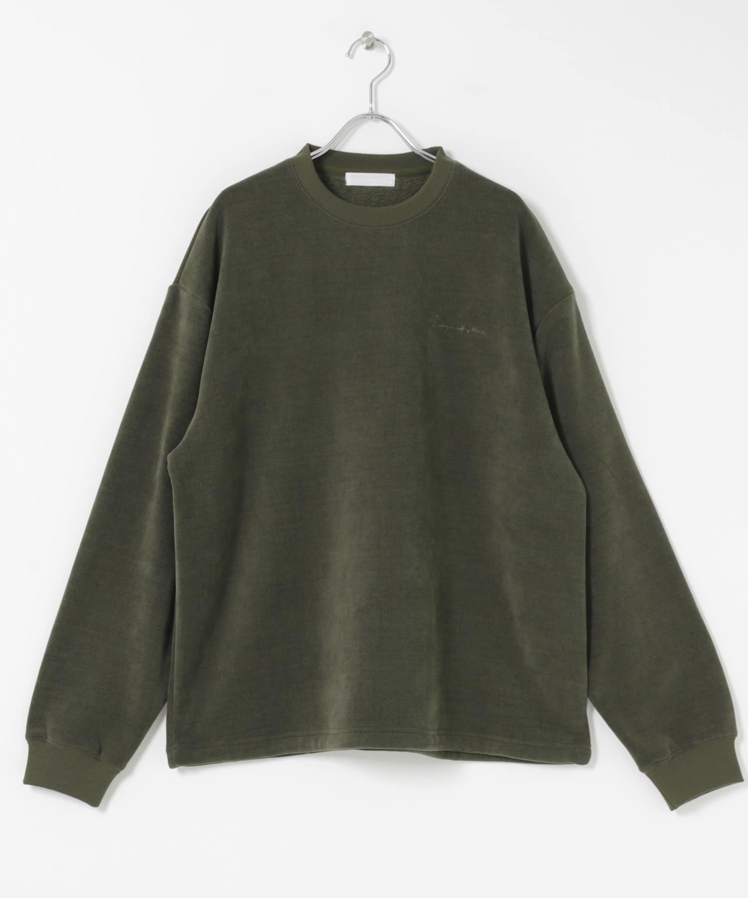 ニットフリースクルーネックプルオーバー CHARCOAL M