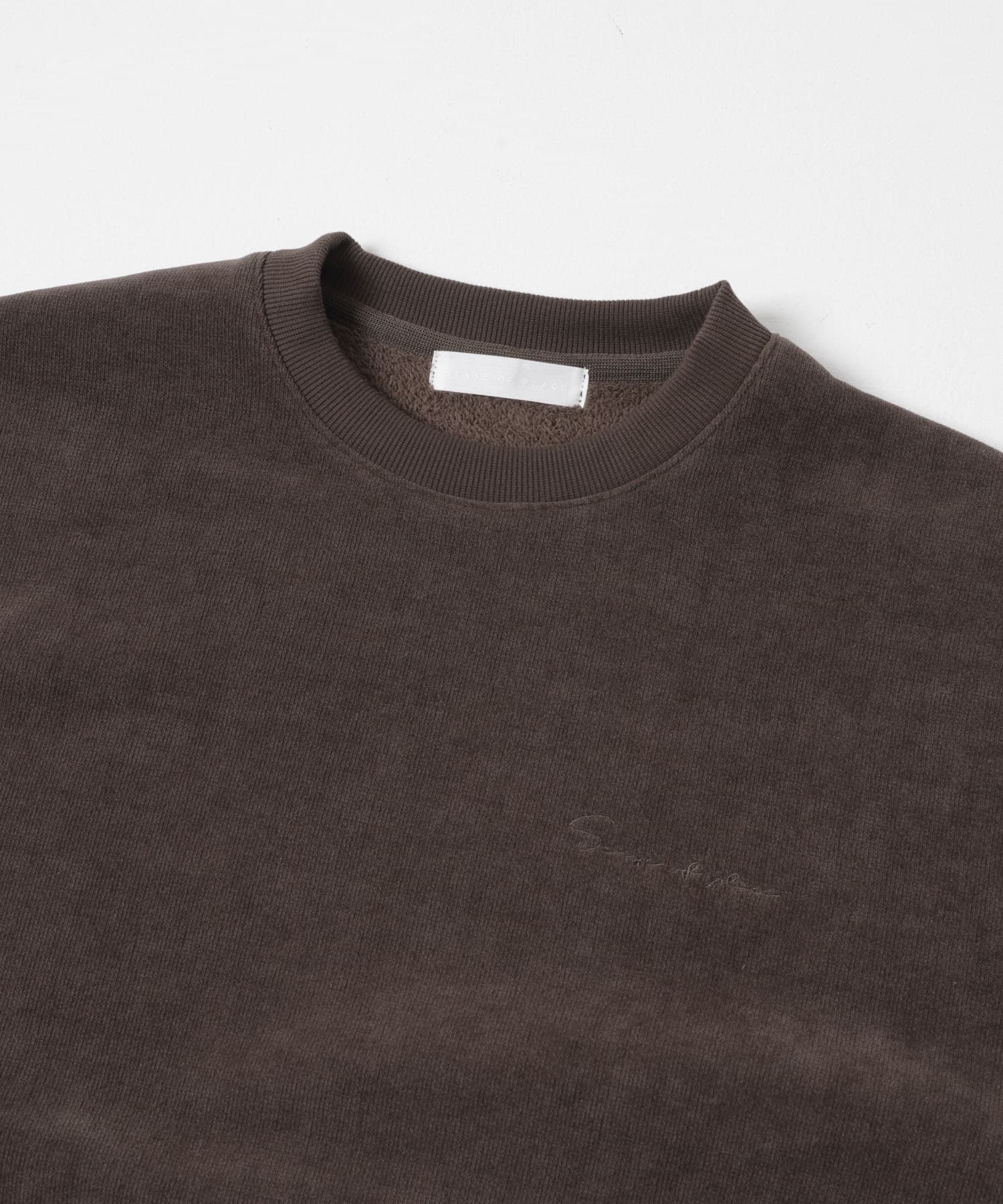 ニットフリースクルーネックプルオーバー BROWN M