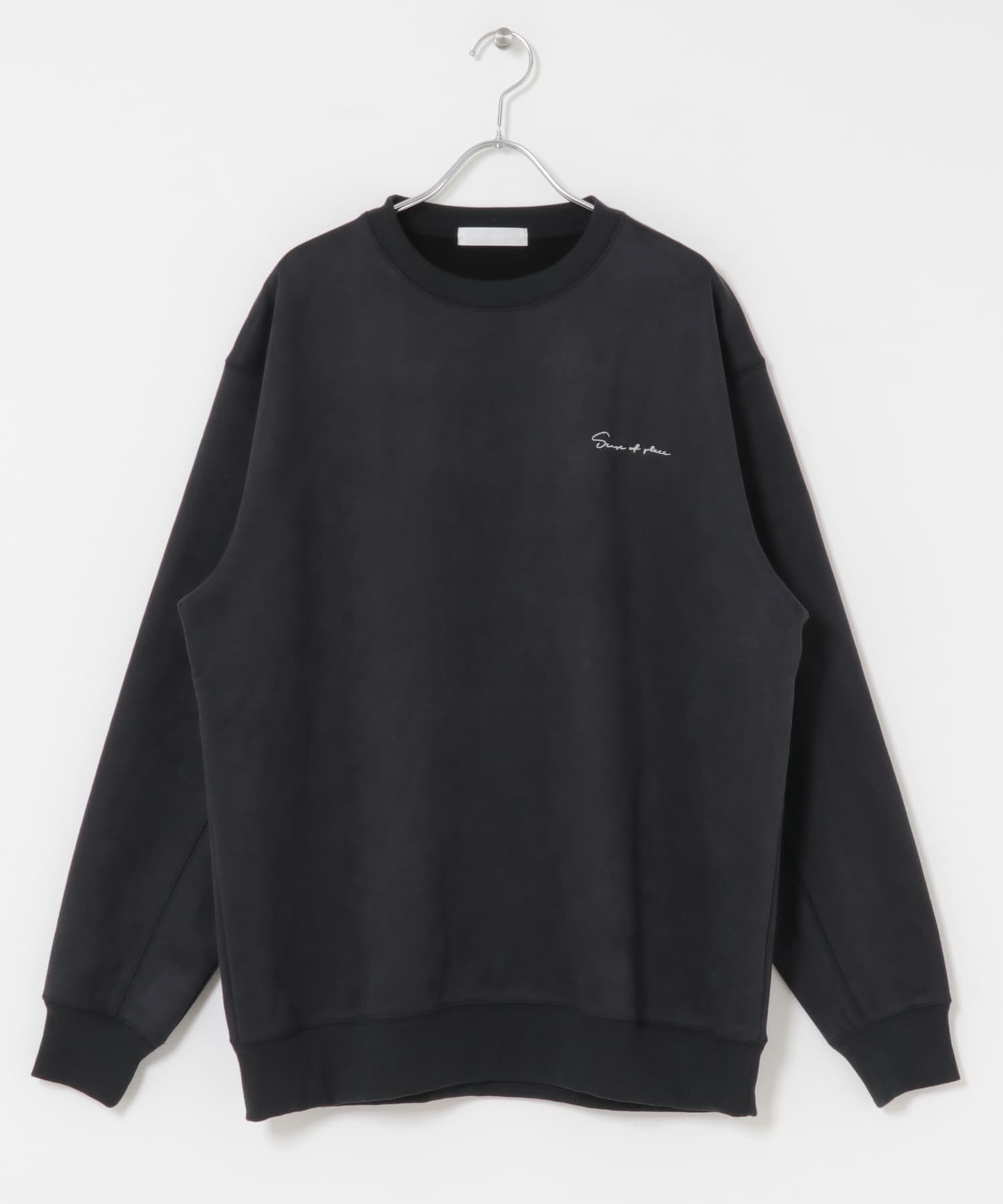 シシュウフェイクスエードクルーネックスウェット CHARCOAL M