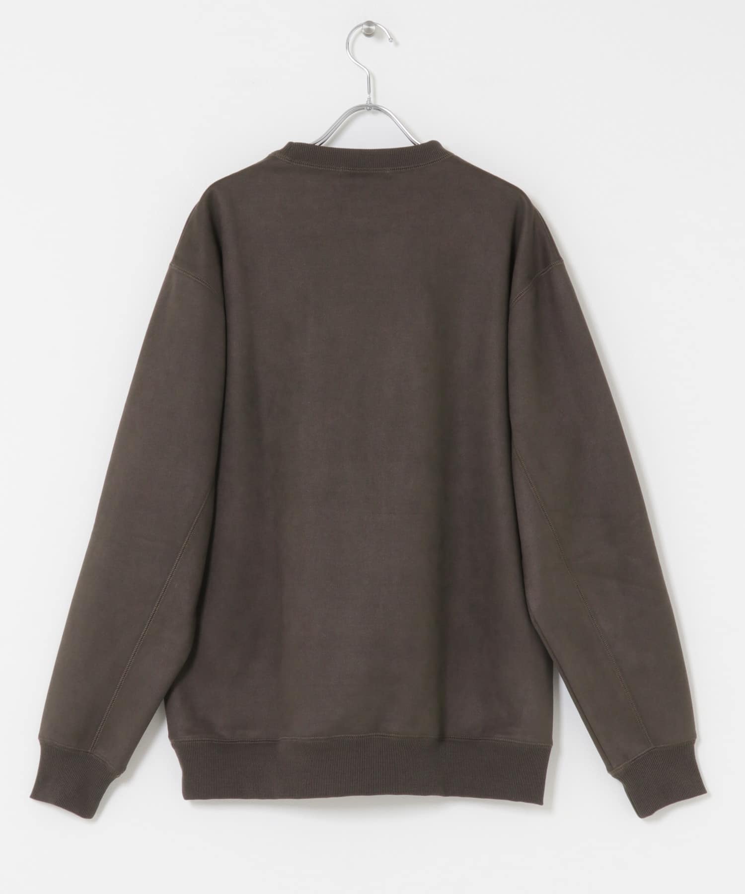 シシュウフェイクスエードクルーネックスウェット D.BROWN M