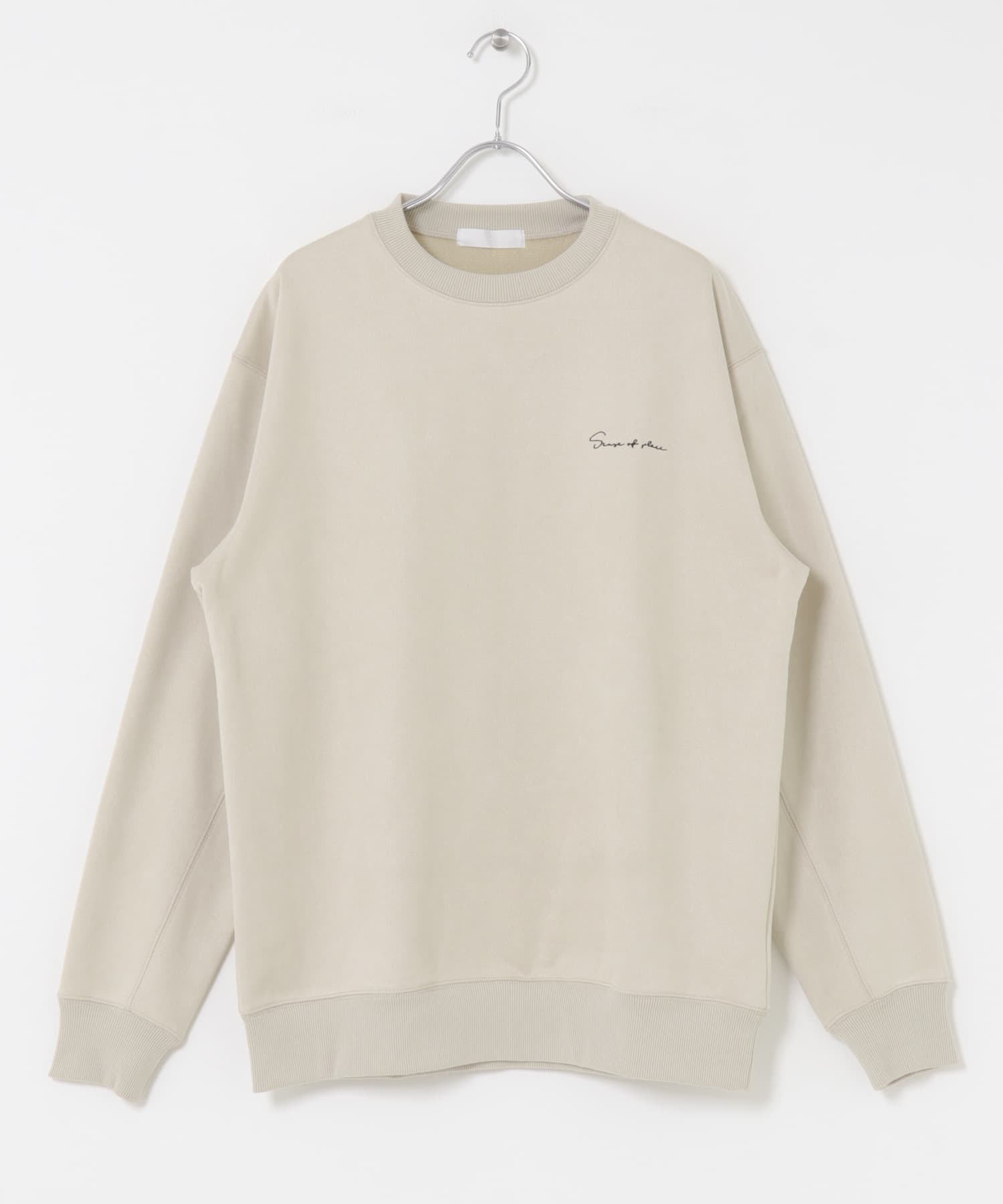シシュウフェイクスエードクルーネックスウェット GREIGE M