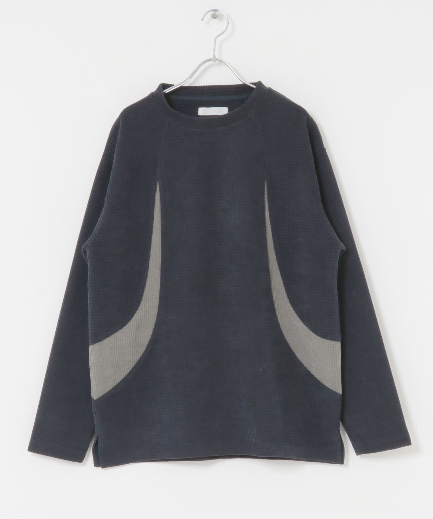 ヘビーサーマルパターンロングTシャツ NAVY M