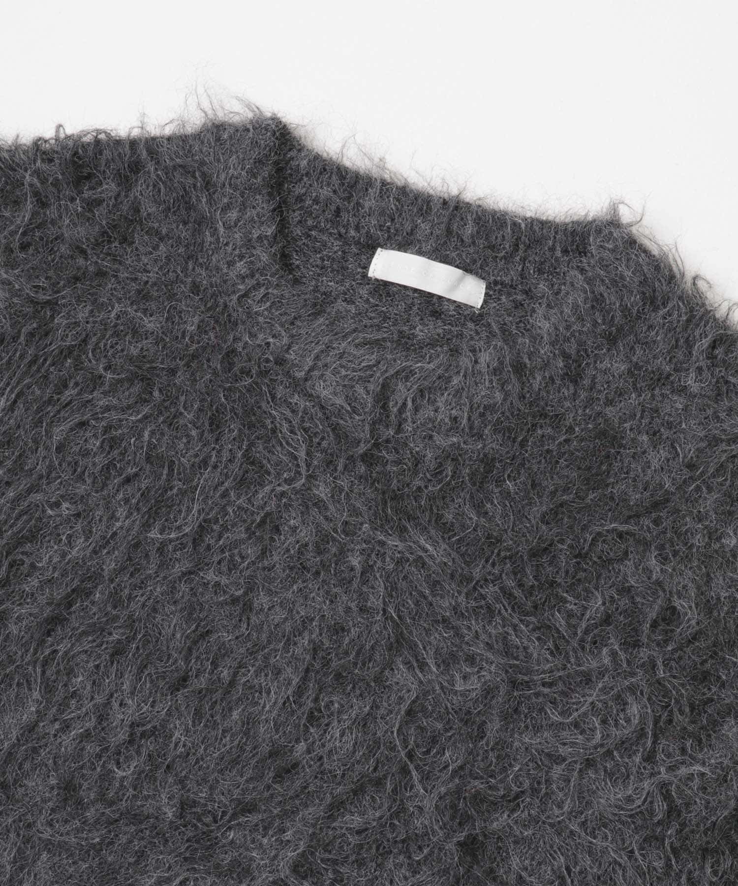 『洗濯可』シャギークルーネックニット CHARCOAL M