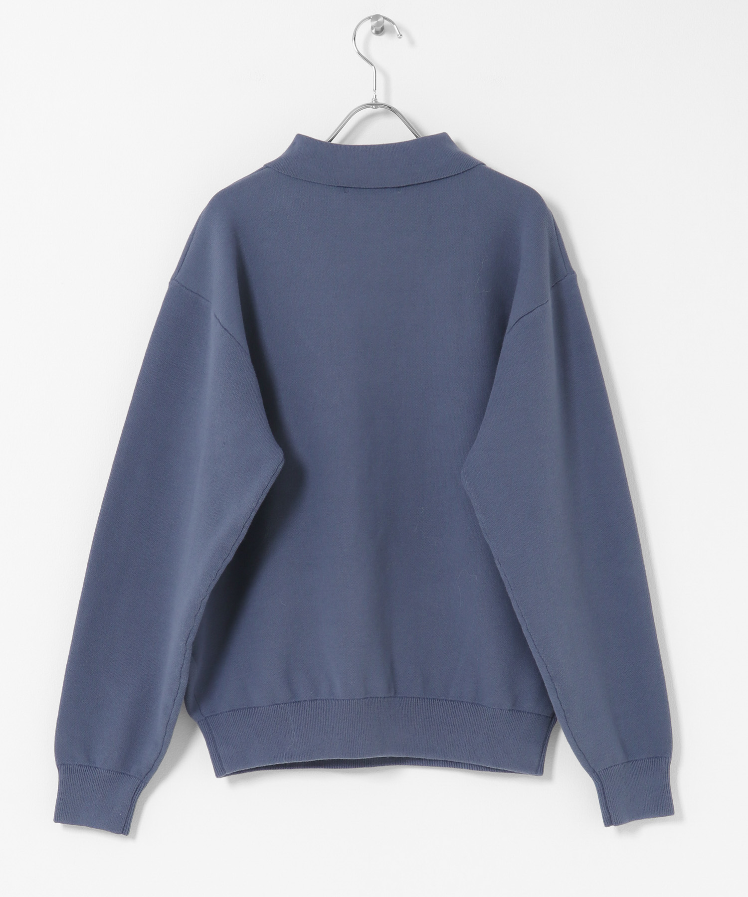 スウェットライクハーフジップニット BLUE M