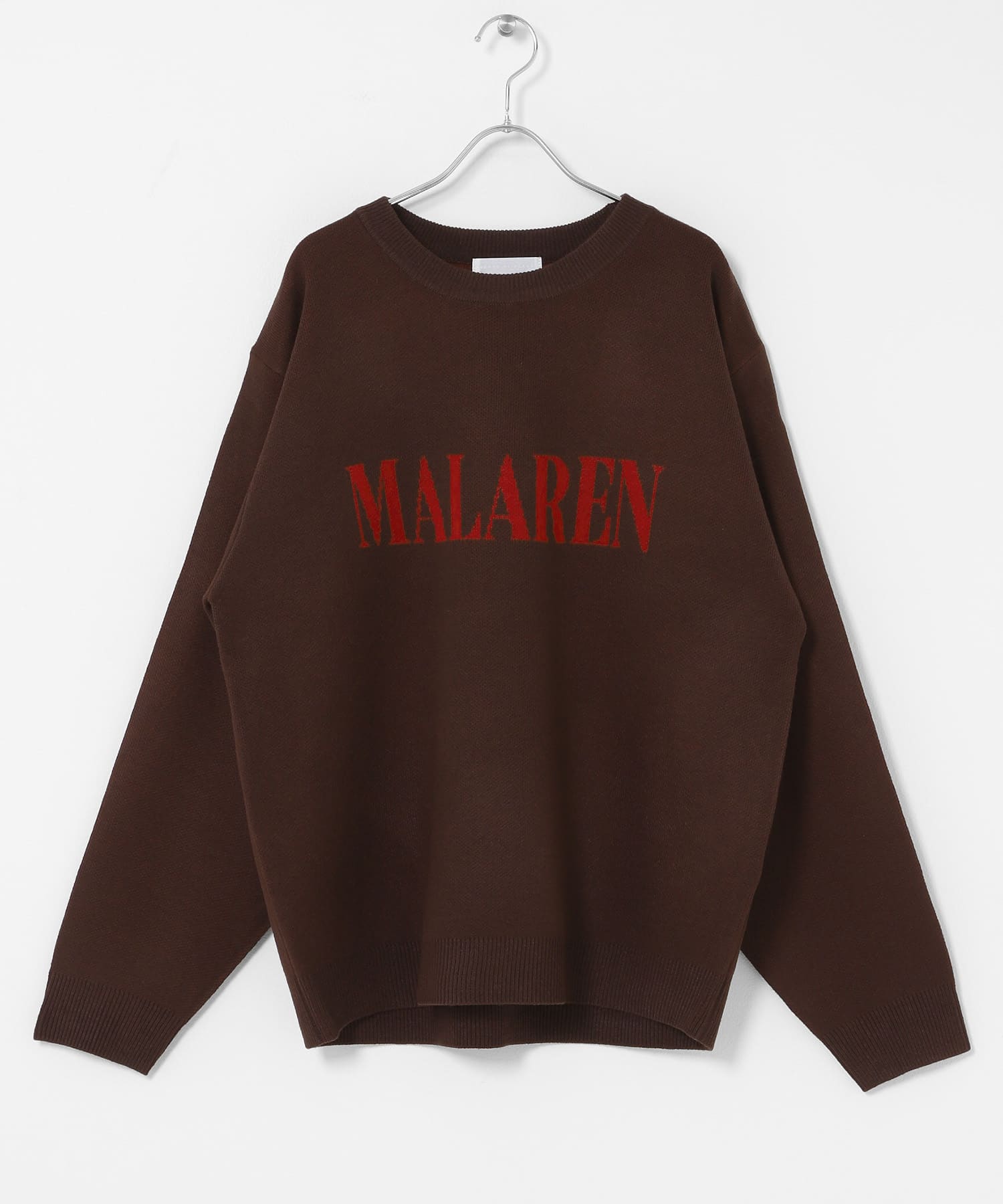 ロゴグラフィッククルーネックニット BROWN M
