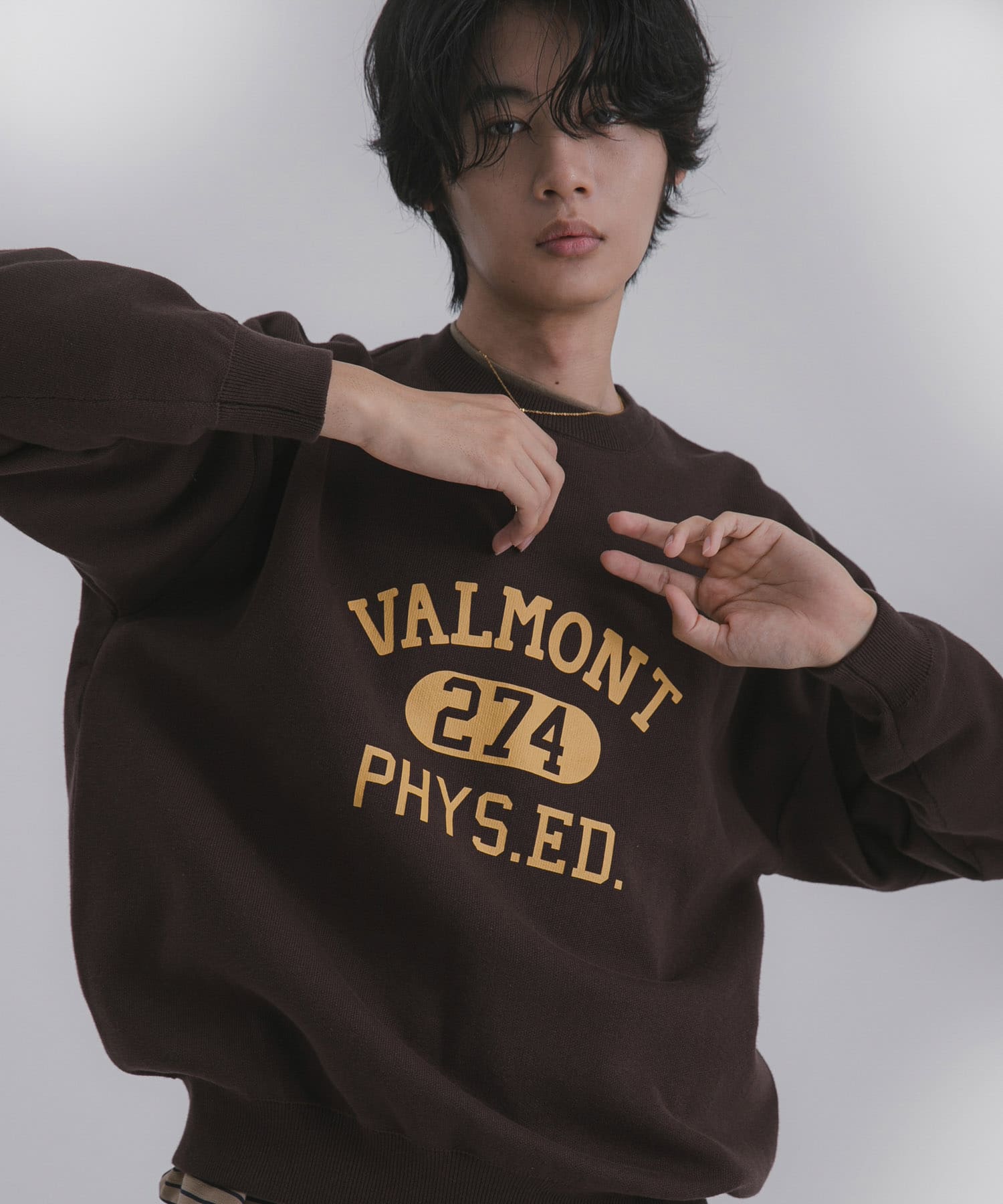 スウェットライクカレッジロゴニット