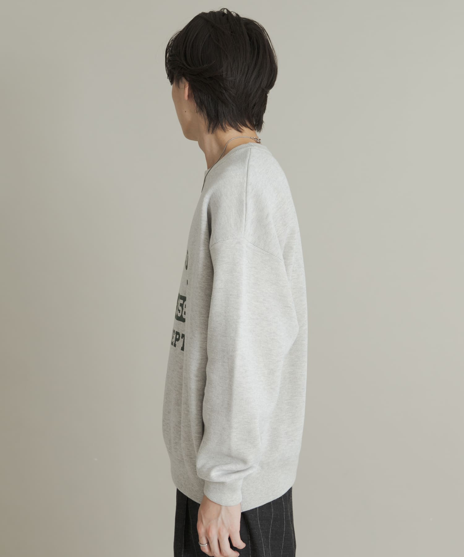 スウェットライクカレッジロゴニット GRAY M