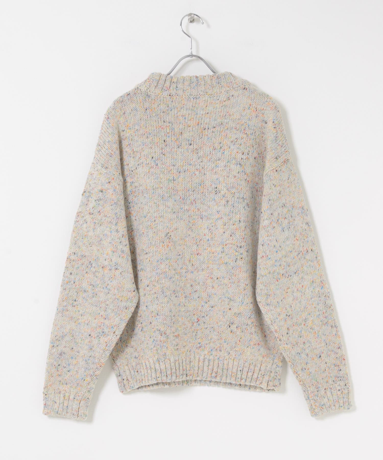 『洗濯可』カラーネップニットプルオーバー IVORY M