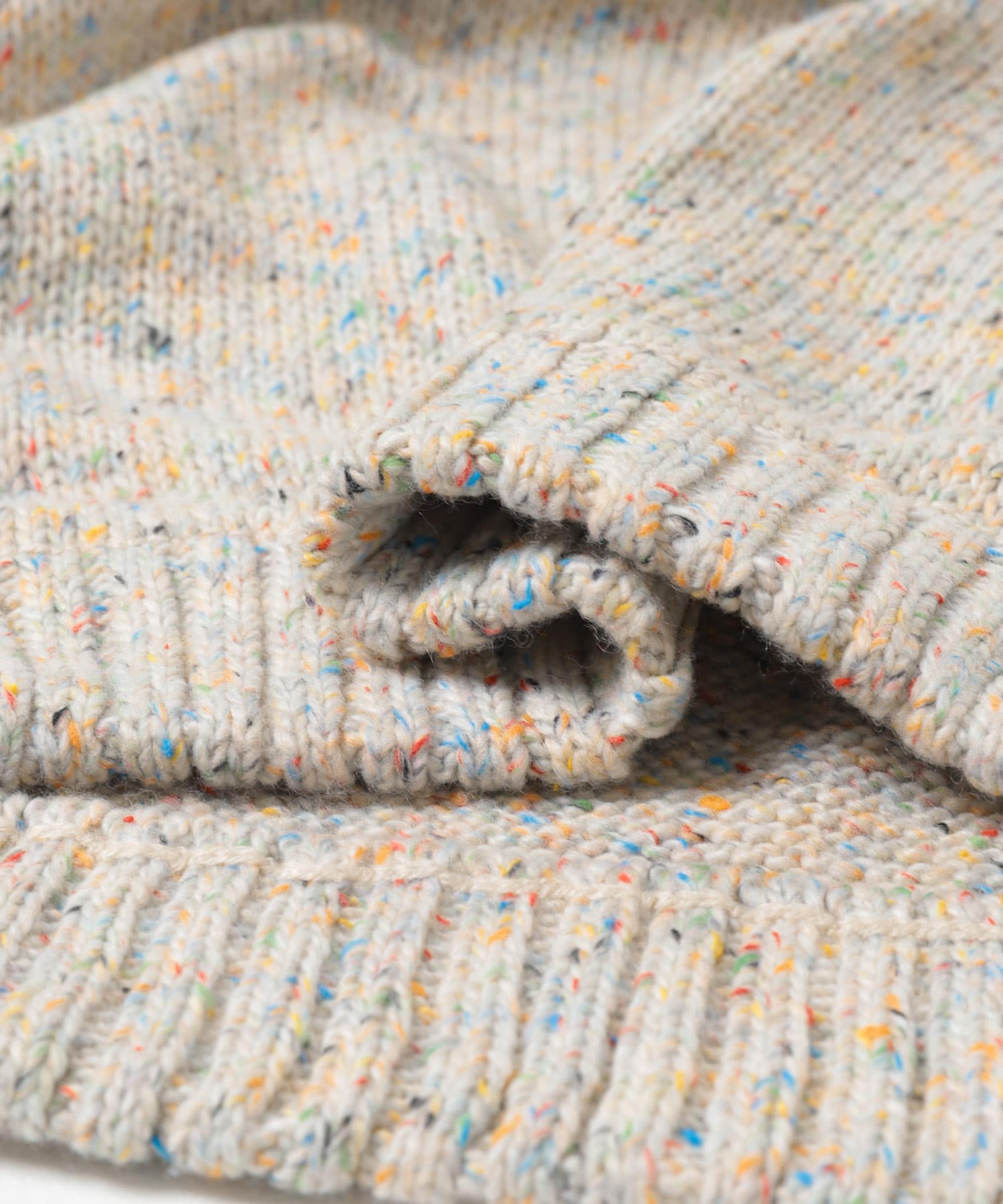 『洗濯可』カラーネップニットプルオーバー IVORY M