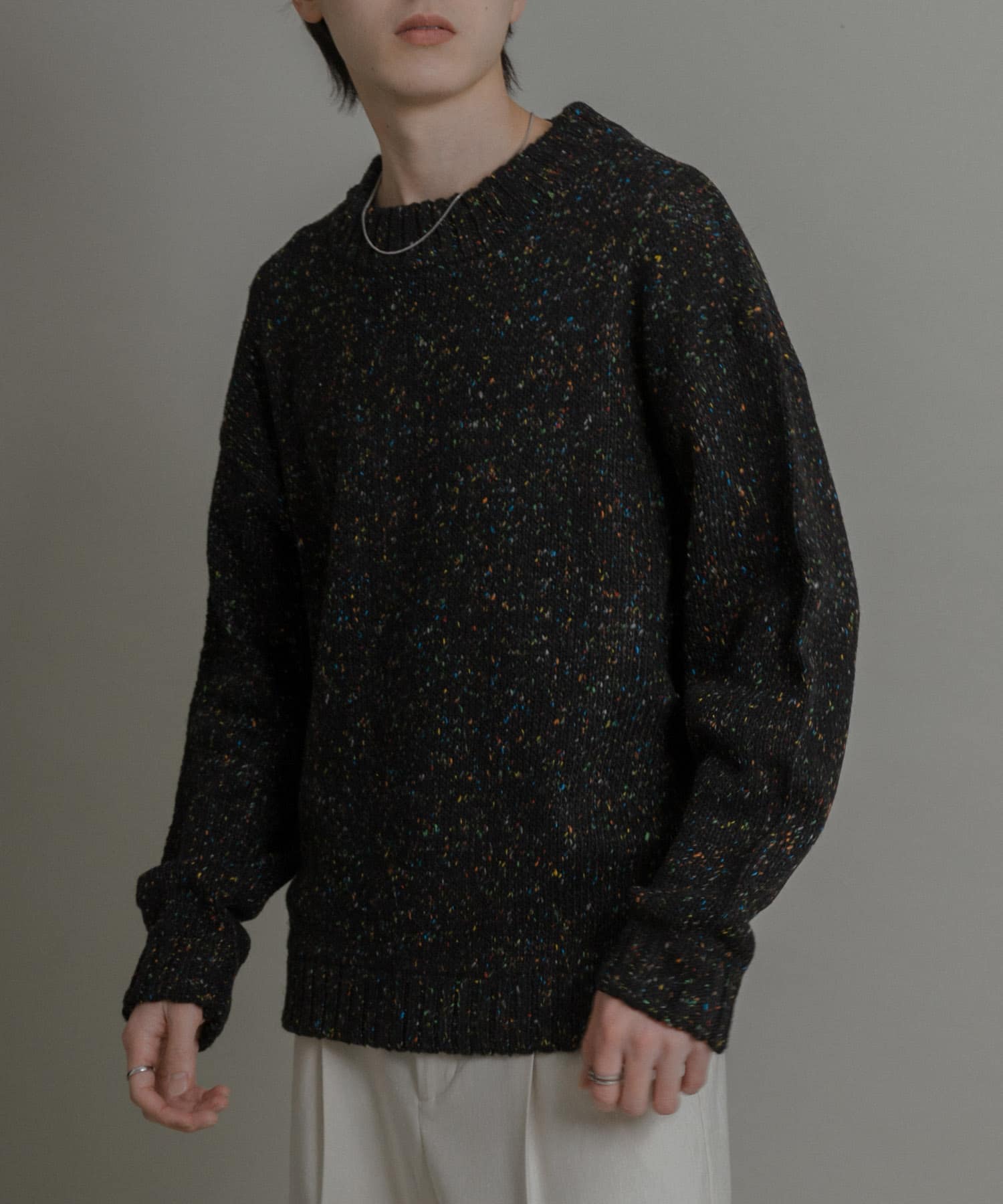 『洗濯可』カラーネップニットプルオーバー