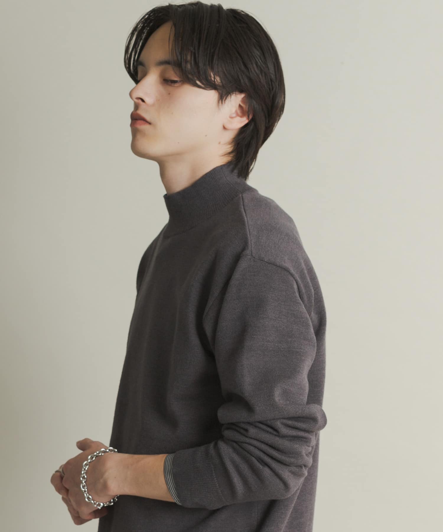 『一部WEB限定カラー』『洗濯可/毛玉防止』ストレッチモックネックニット