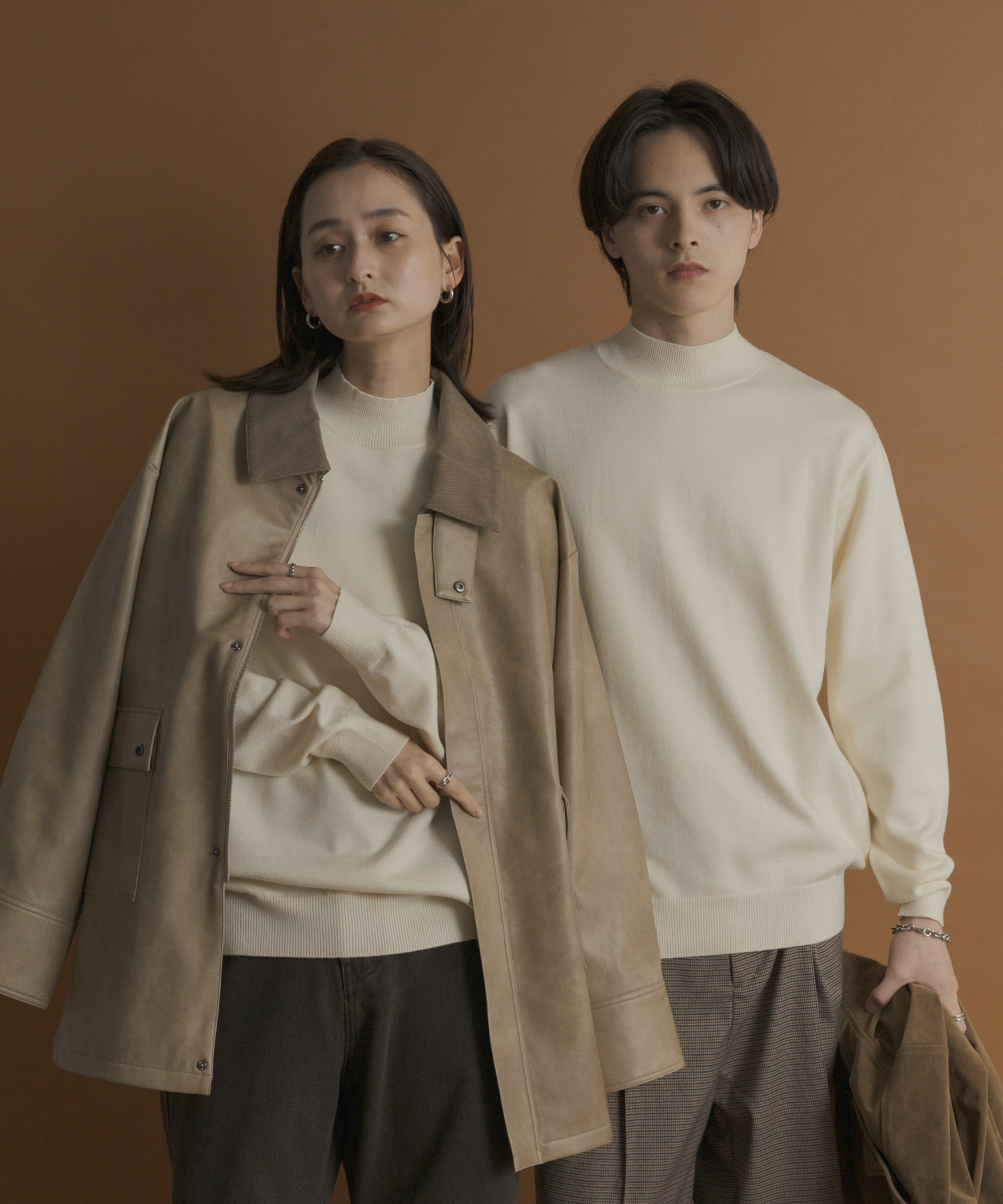 『一部WEB限定カラー』『洗濯可/毛玉防止』ストレッチモックネックニット