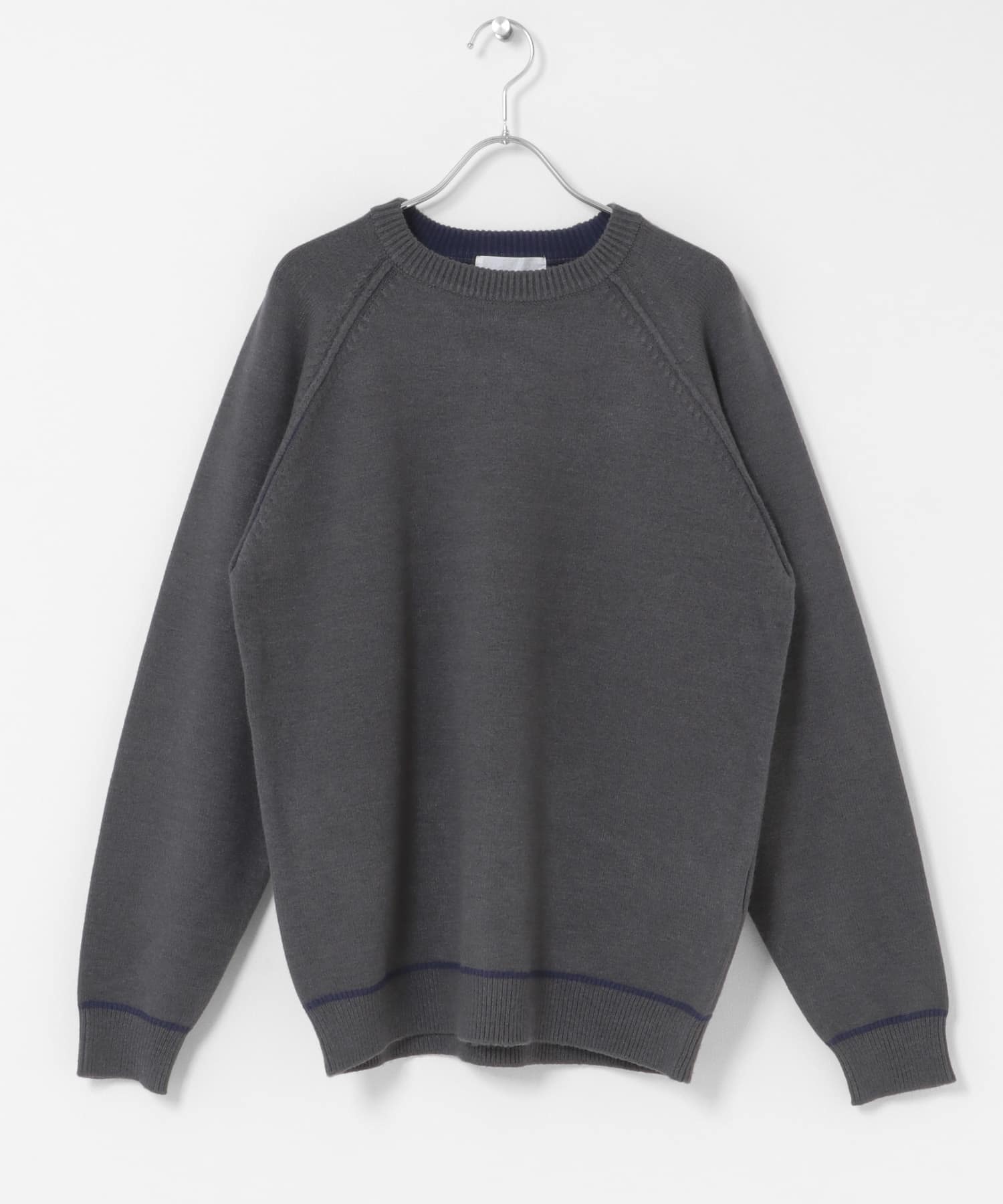 『一部WEB限定カラー』『洗濯可/毛玉防止』ストレッチハイショクラインニット CHARCOAL M