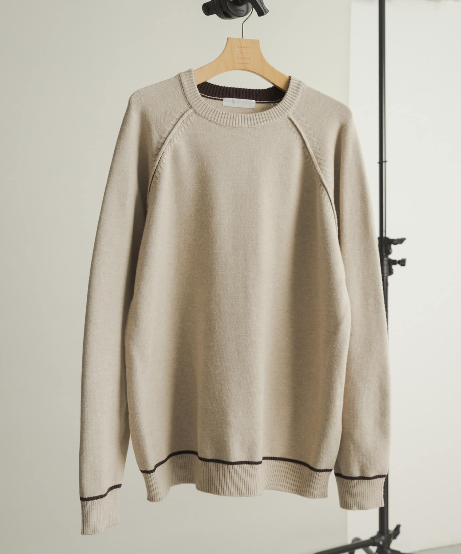 『一部WEB限定カラー』『洗濯可/毛玉防止』ストレッチハイショクラインニット BEIGE M