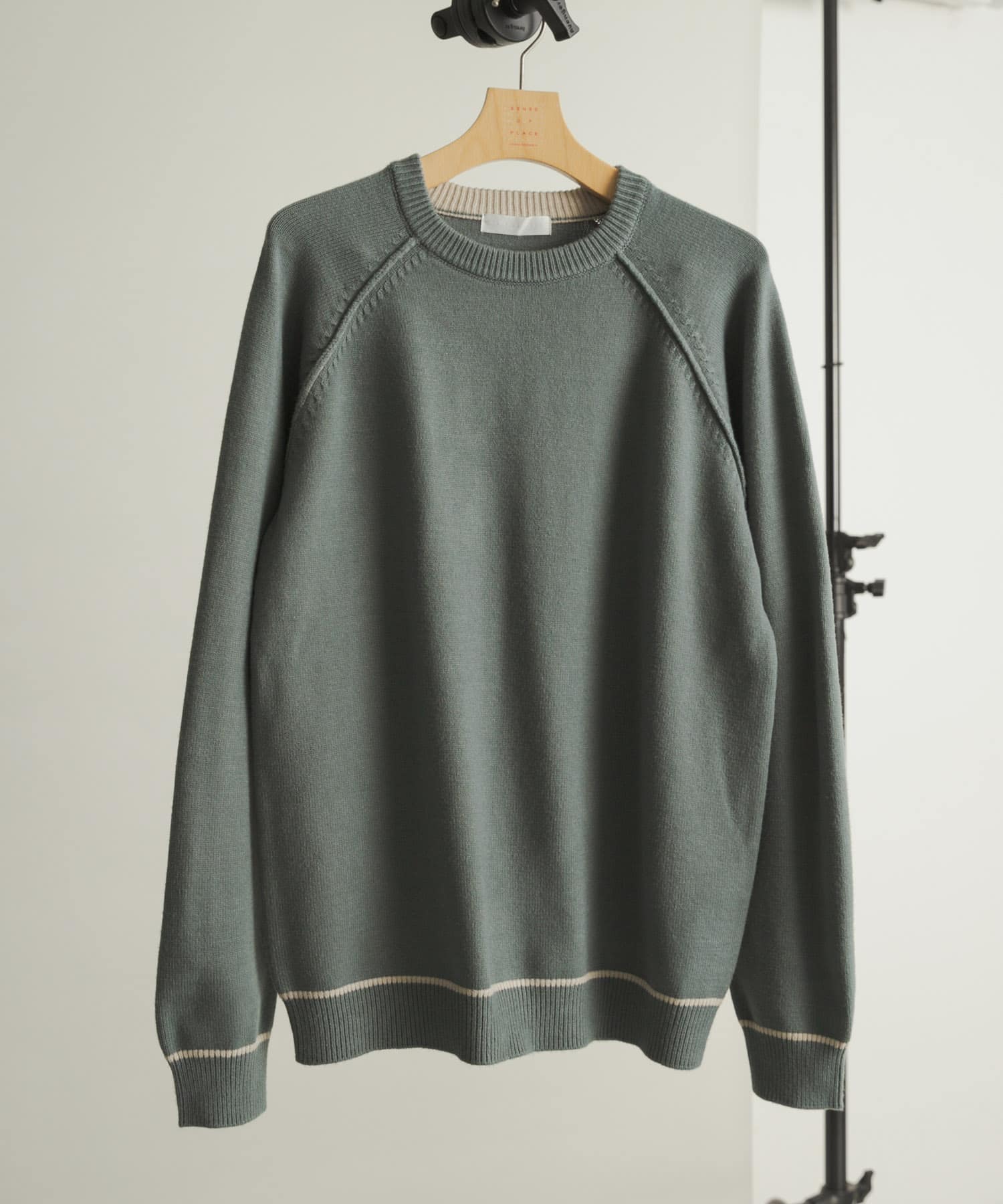 『一部WEB限定カラー』『洗濯可/毛玉防止』ストレッチハイショクラインニット MINT M