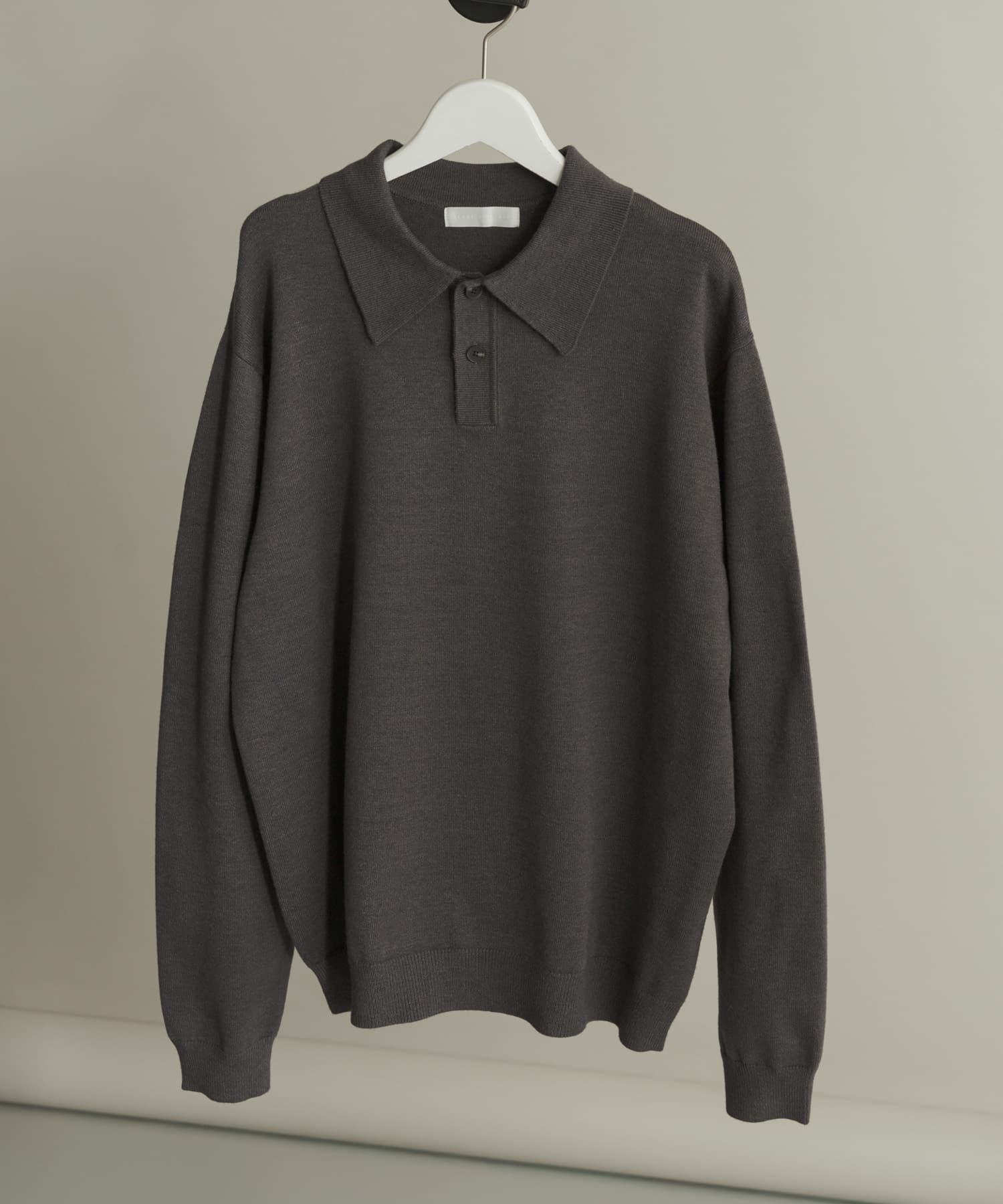 『一部WEB限定カラー』『洗濯可/毛玉防止』ストレッチニットポロシャツ CHARCOAL M