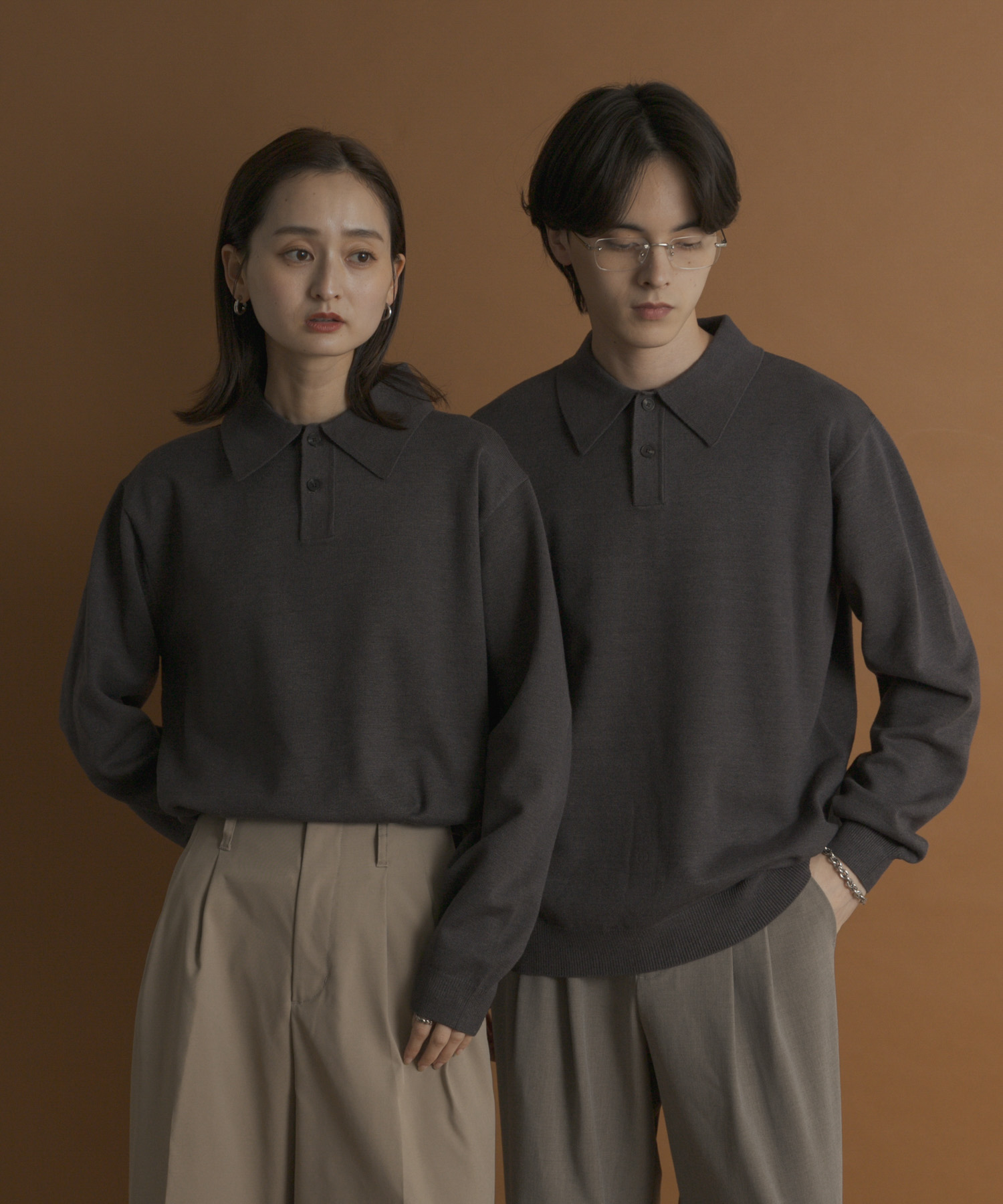 一部WEB限定カラー』『洗濯可/毛玉防止』ストレッチニットポロシャツ(M