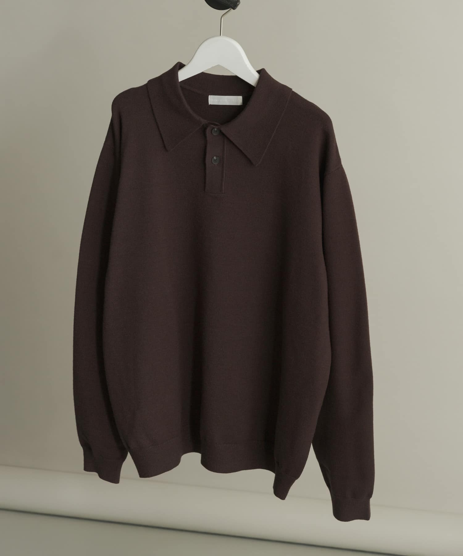 『一部WEB限定カラー』『洗濯可/毛玉防止』ストレッチニットポロシャツ BROWN L