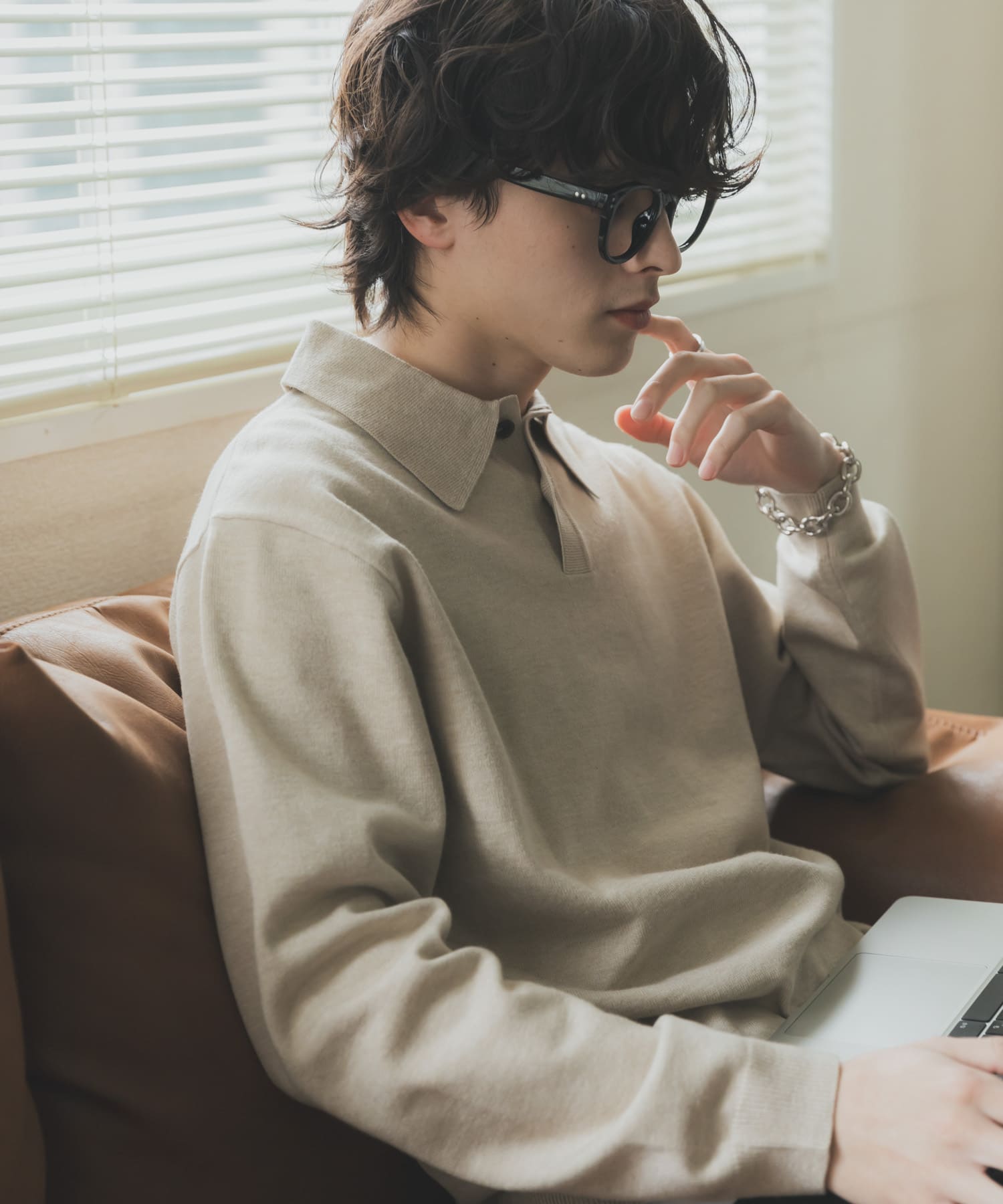 『一部WEB限定カラー』『洗濯可/毛玉防止』ストレッチニットポロシャツ