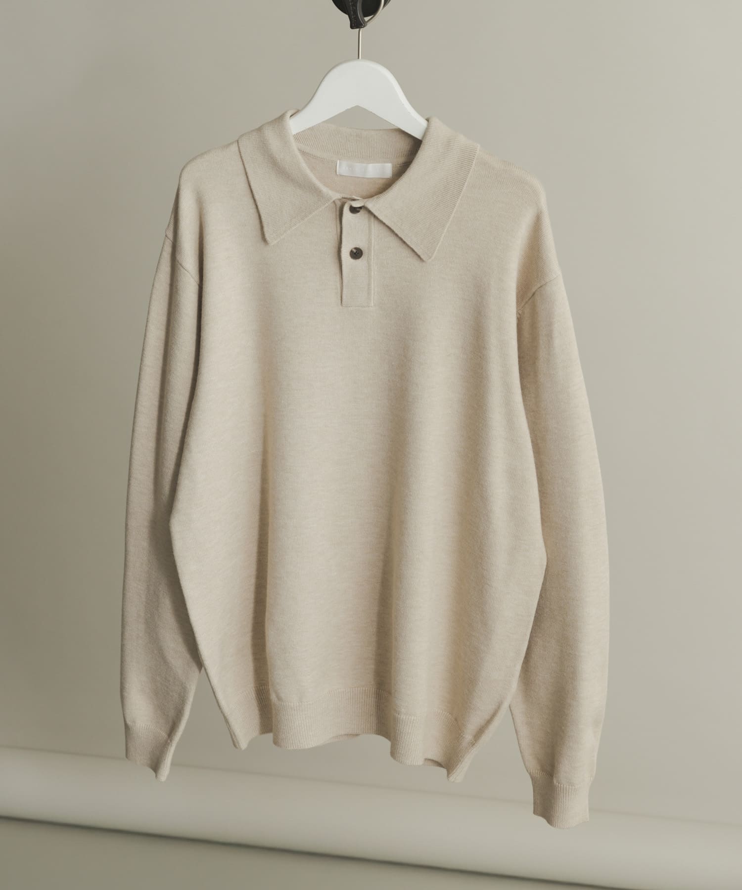『一部WEB限定カラー』『洗濯可/毛玉防止』ストレッチニットポロシャツ BEIGE M