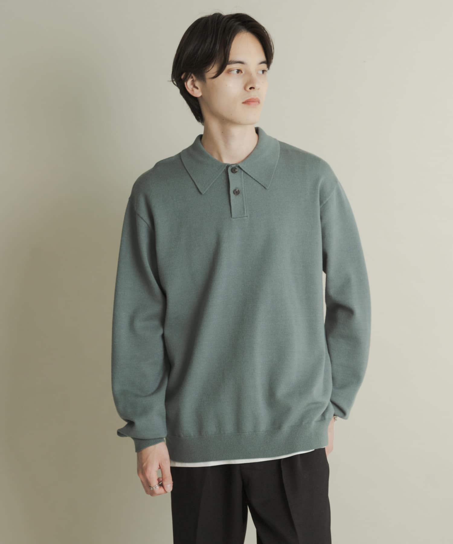 一部WEB限定カラー』『洗濯可/毛玉防止』ストレッチニットポロシャツ(M