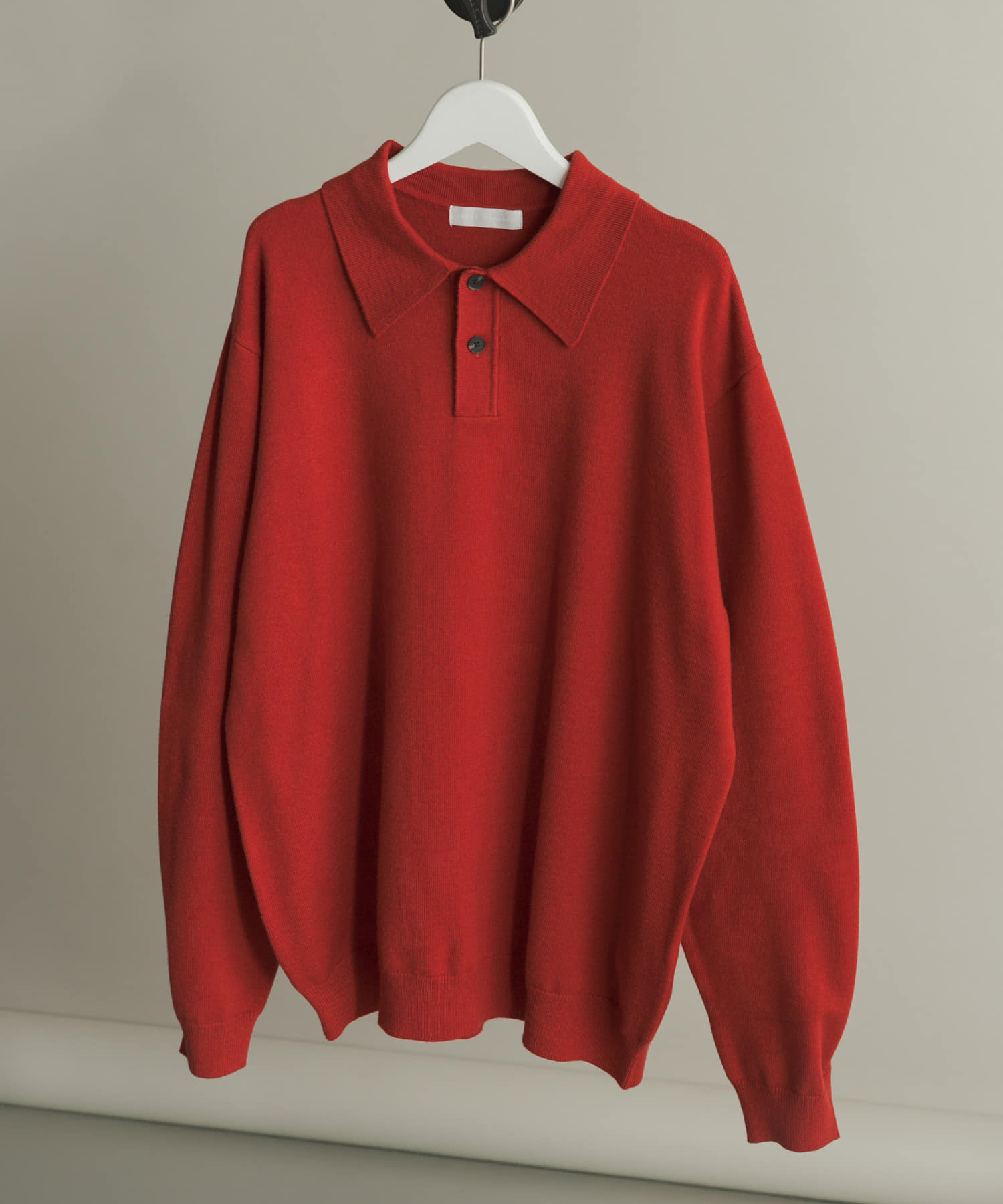 『一部WEB限定カラー』『洗濯可/毛玉防止』ストレッチニットポロシャツ RED L