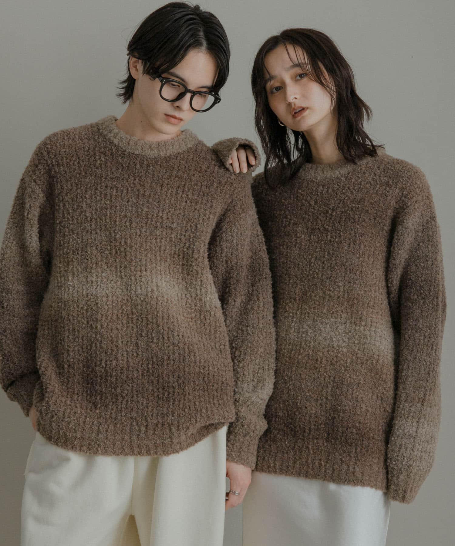 『ユニセックス』ブークレグラデーションニット
