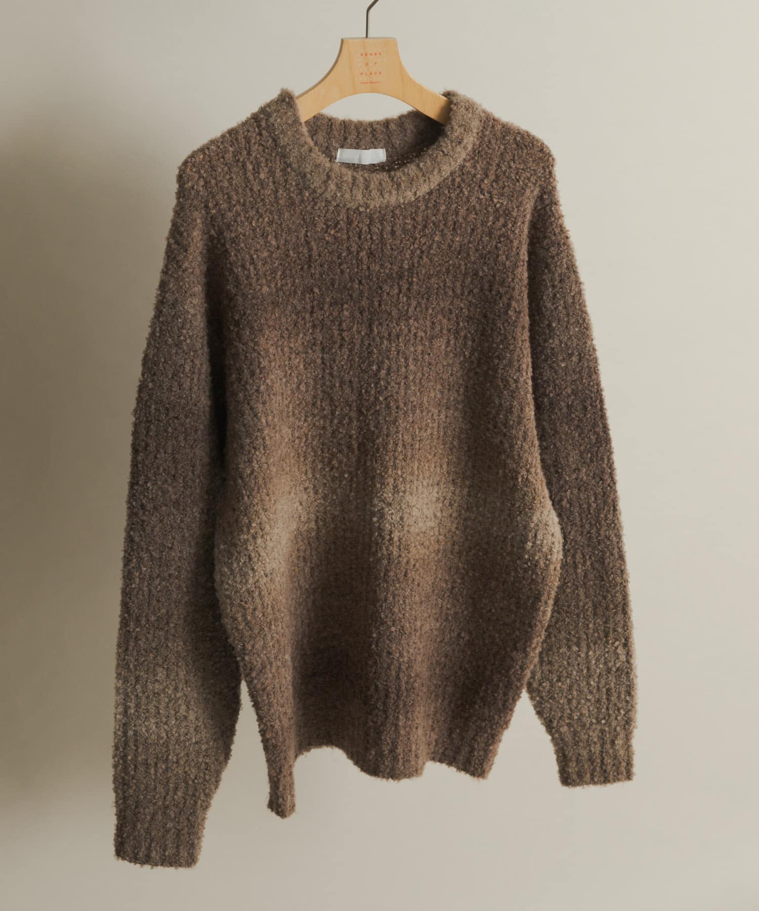 『ユニセックス』ブークレグラデーションニット BROWN L