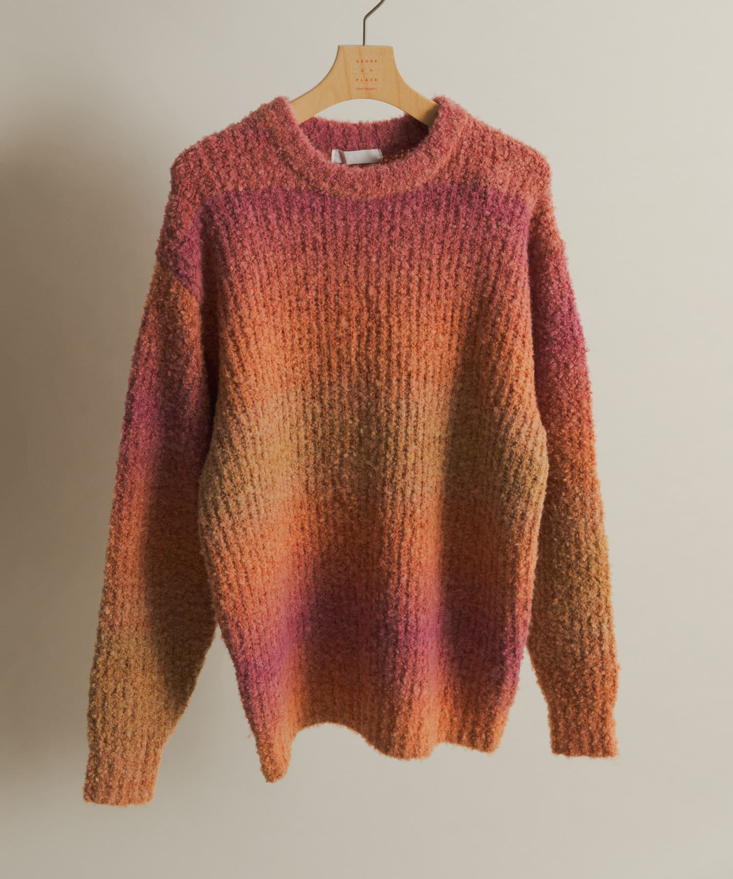 『ユニセックス』ブークレグラデーションニット ORANGE L