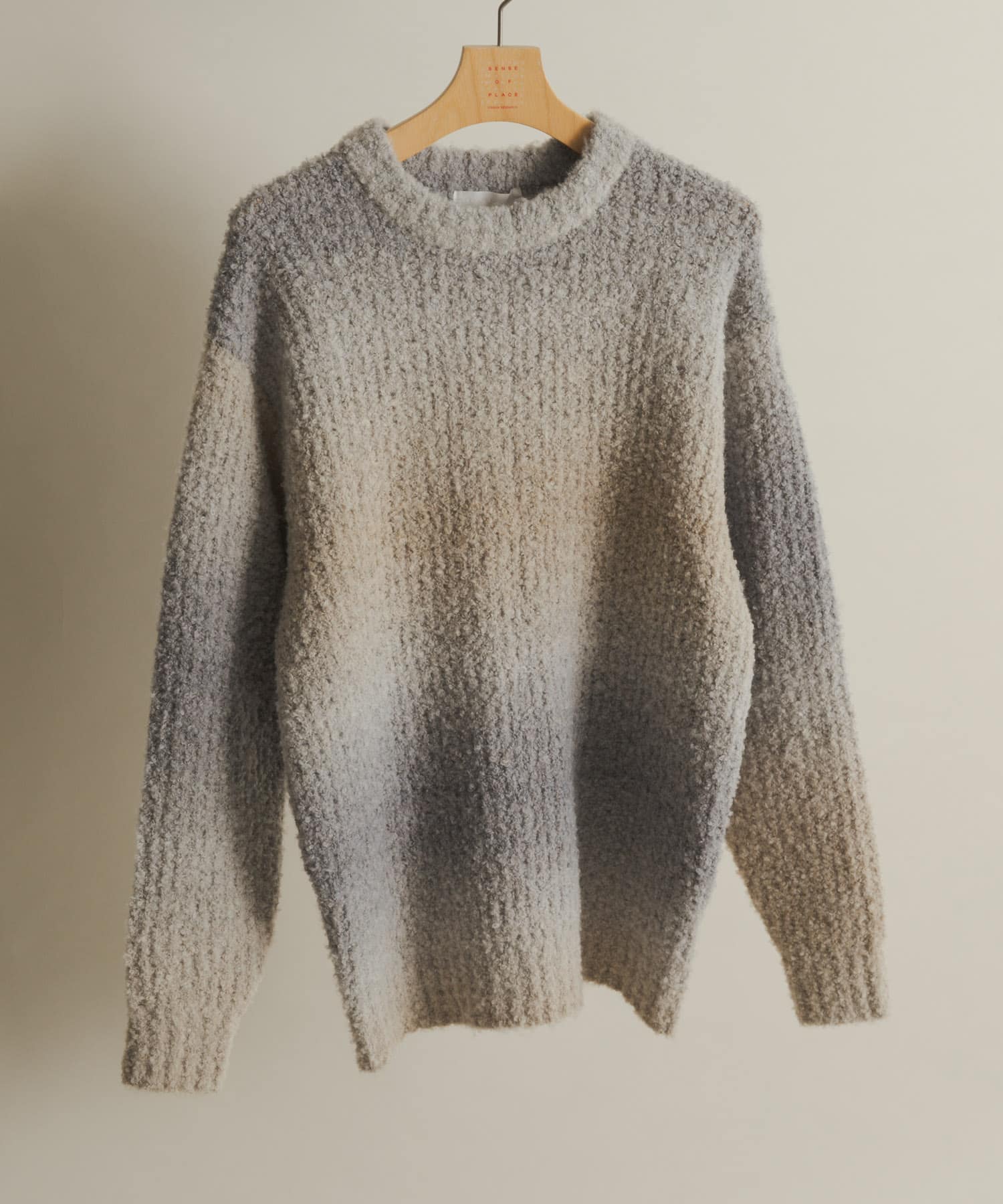 『ユニセックス』ブークレグラデーションニット L.GRAY L