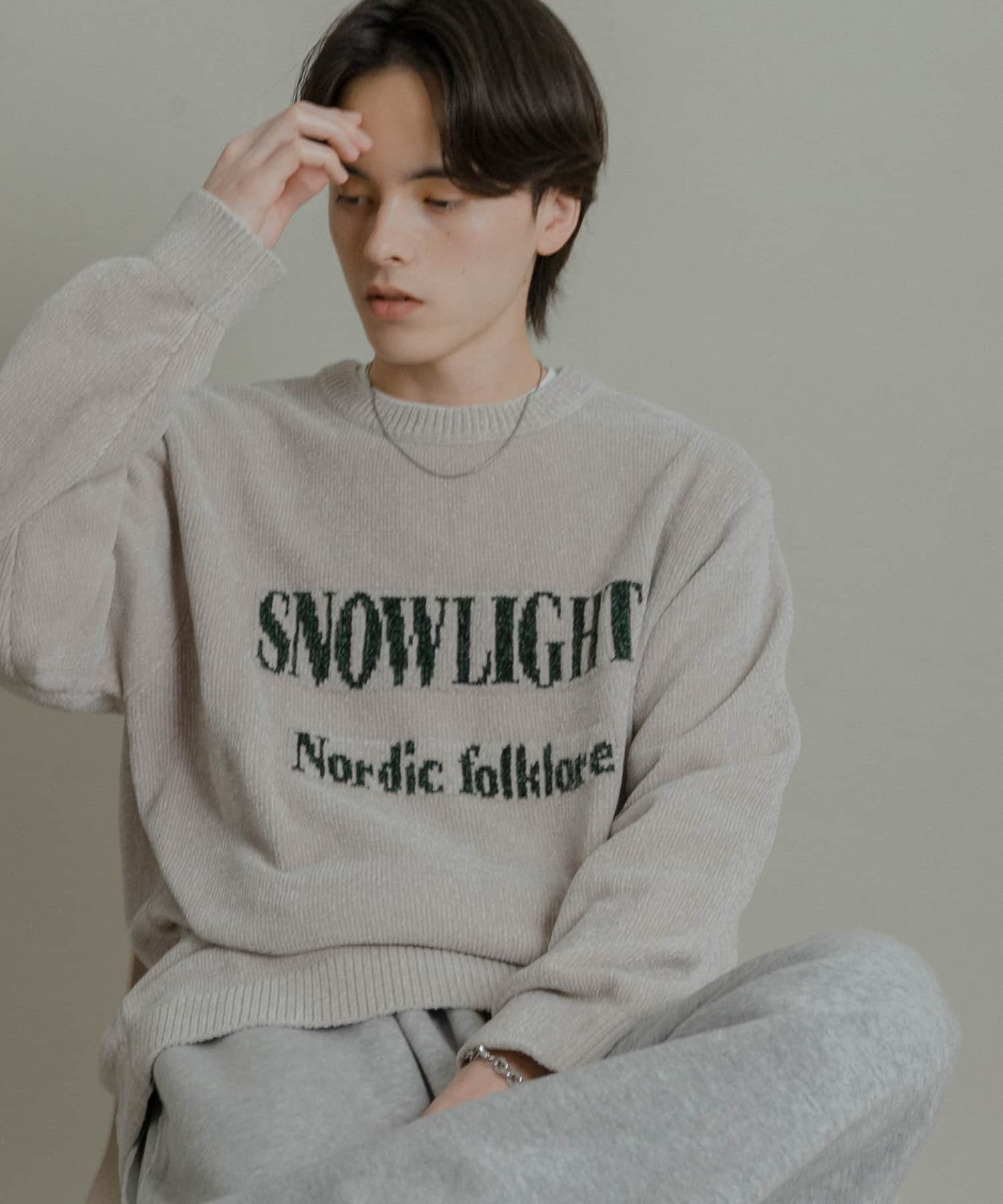 洗濯可』モールロゴグラフィックニット(M CHARCOAL): トップス｜URBAN