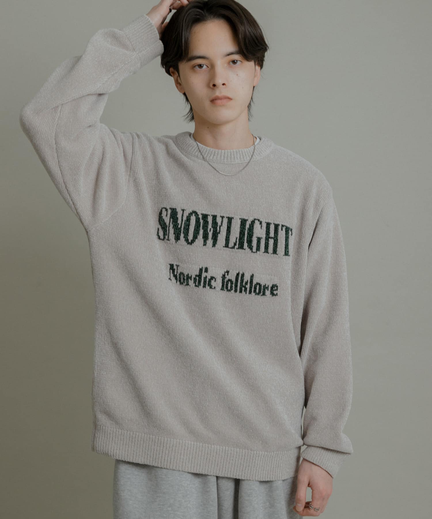 洗濯可』モールロゴグラフィックニット(M CHARCOAL): トップス｜URBAN