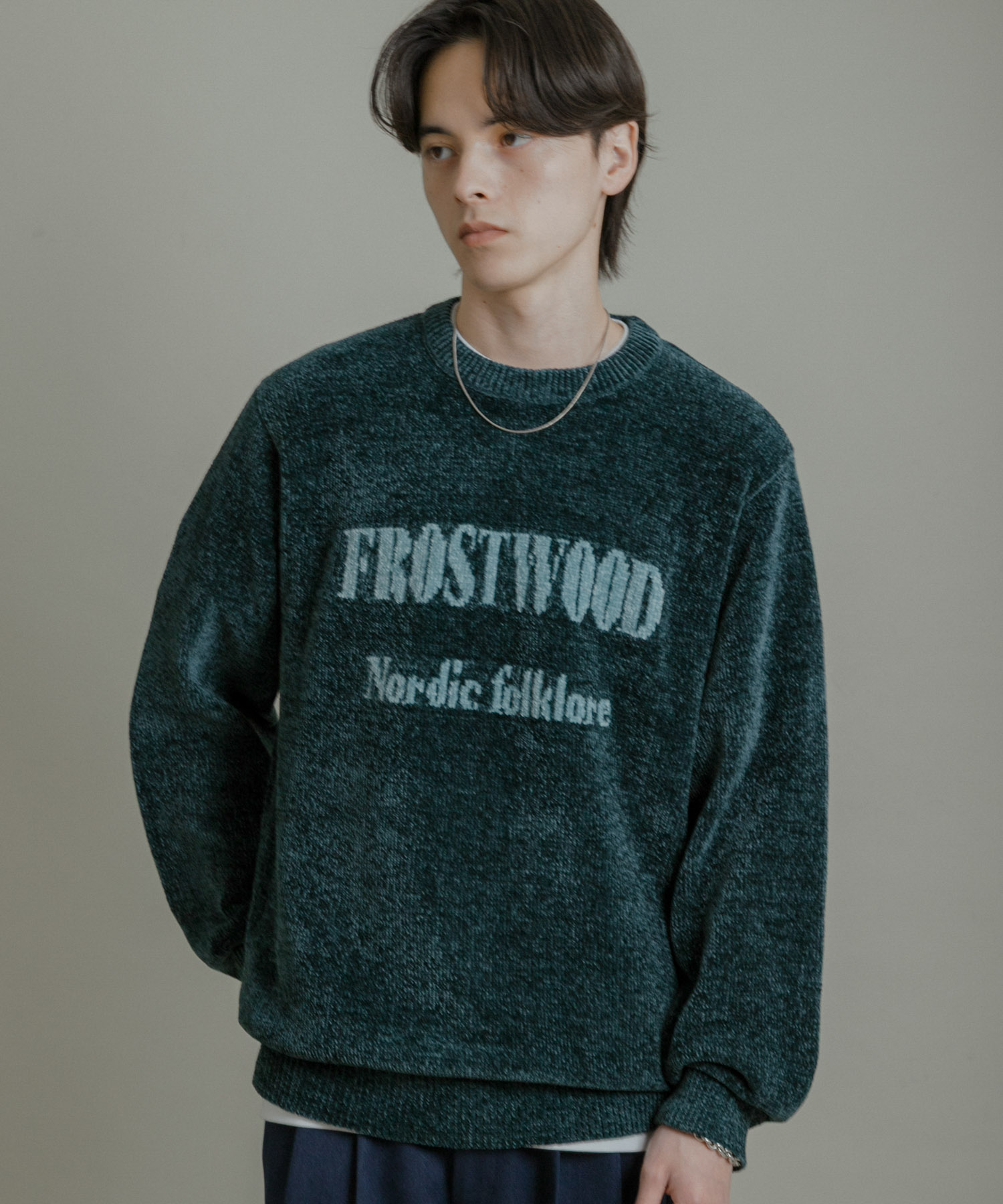 『洗濯可』モールロゴグラフィックニット