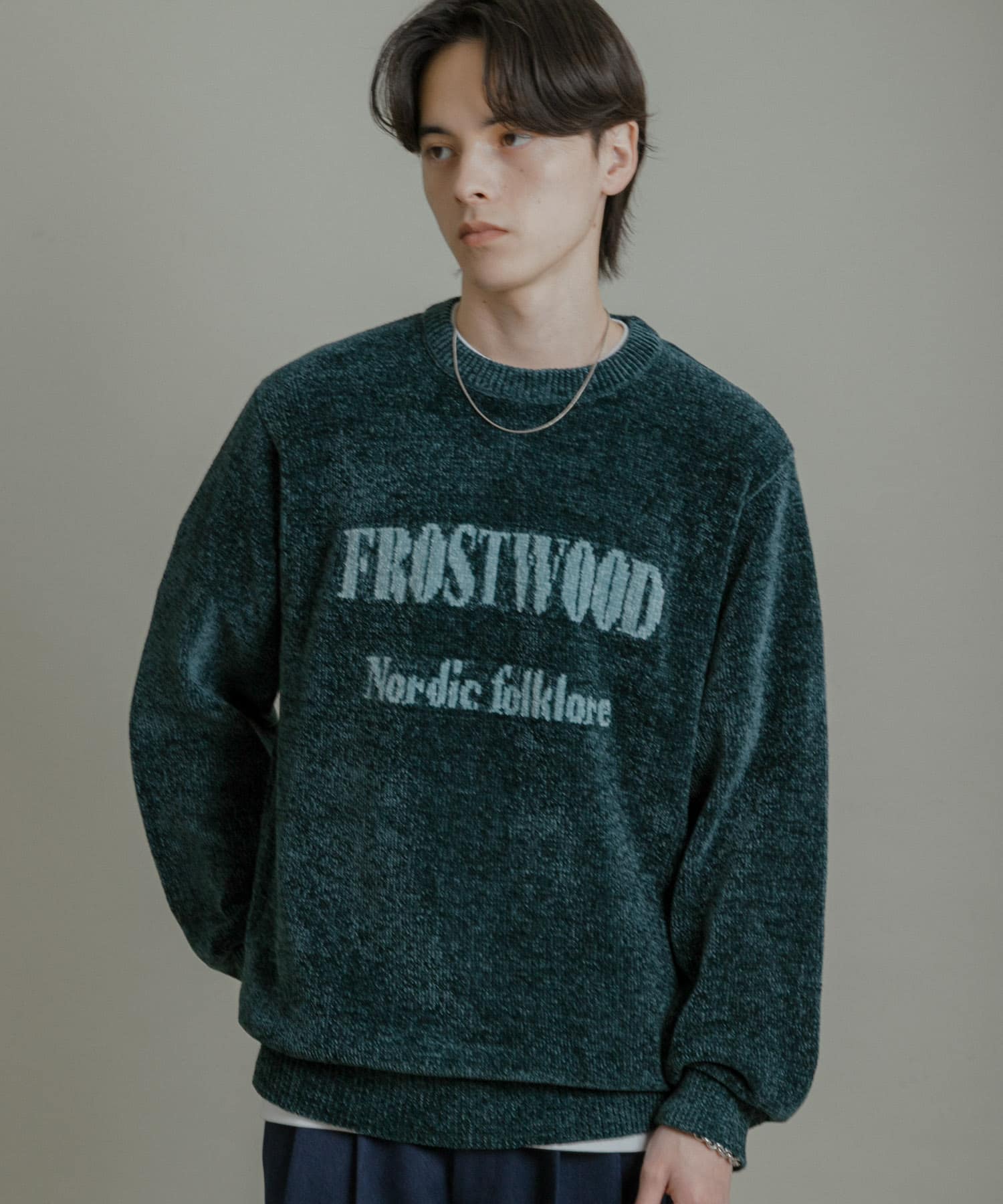 『洗濯可』モールロゴグラフィックニット