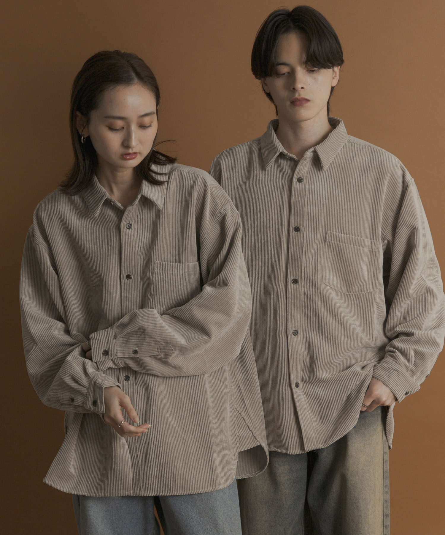 ウォッシュドコーデュロイロングスリーブシャツ