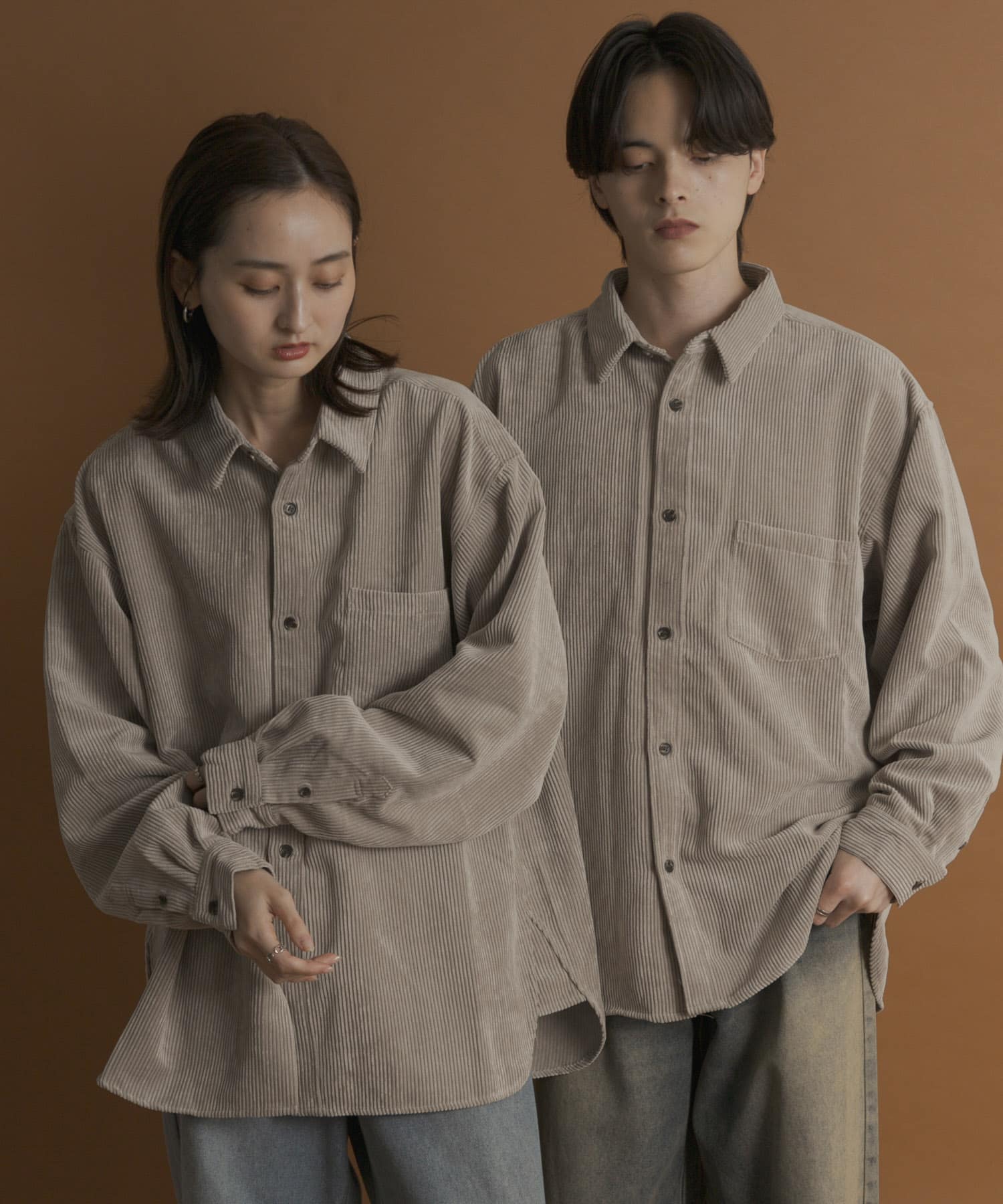 ウォッシュドコーデュロイロングスリーブシャツ