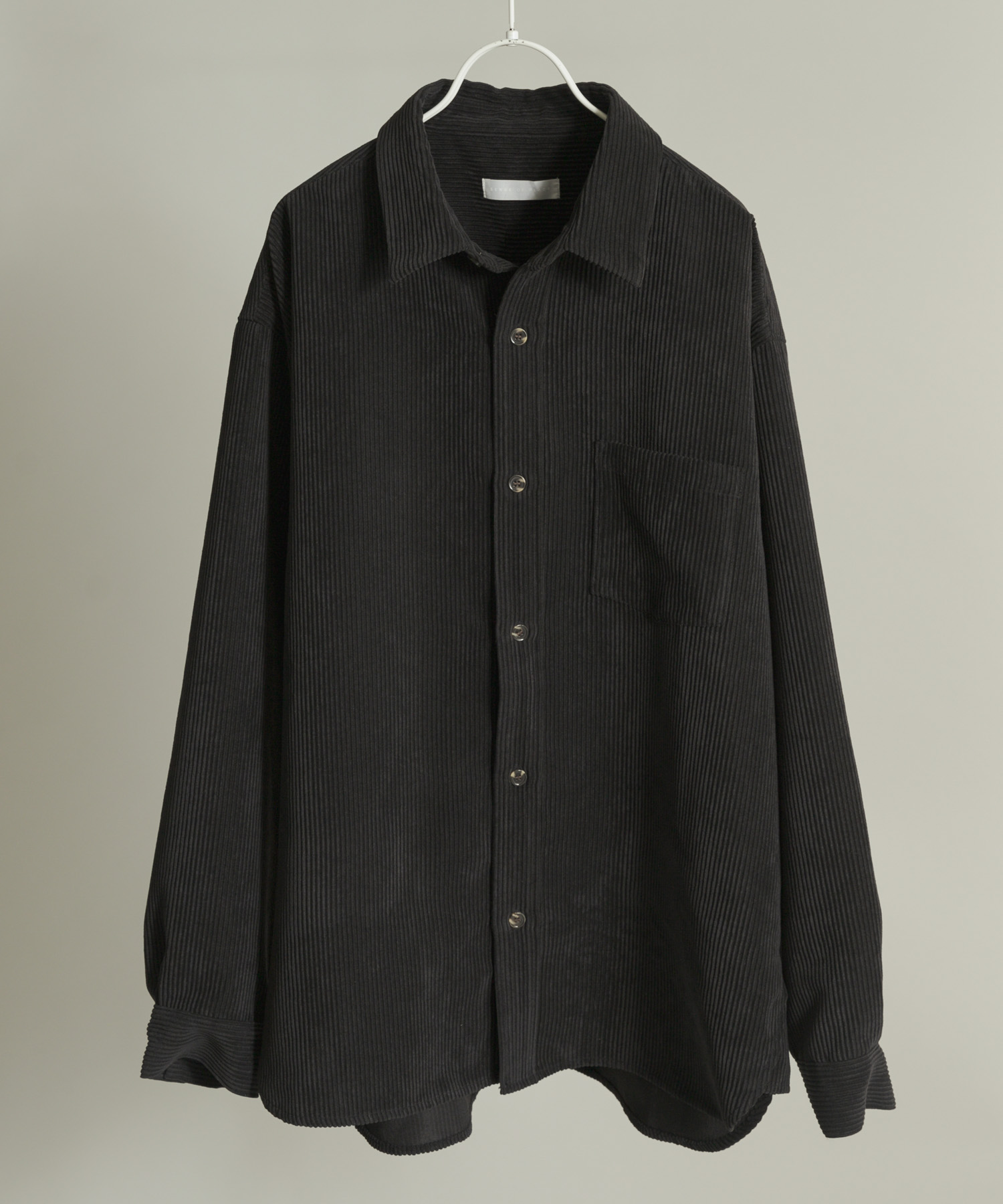 ウォッシュドコーデュロイロングスリーブシャツ BLACK M