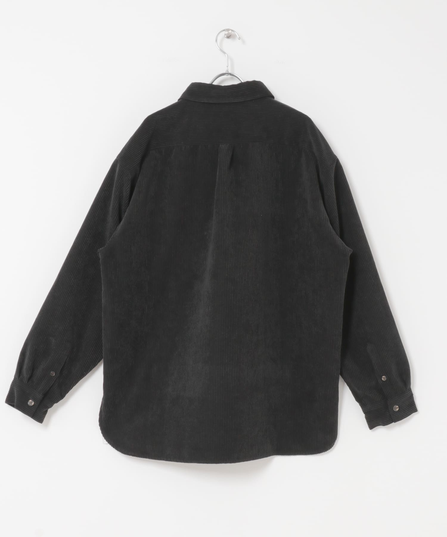 ウォッシュドコーデュロイロングスリーブシャツ BLACK M
